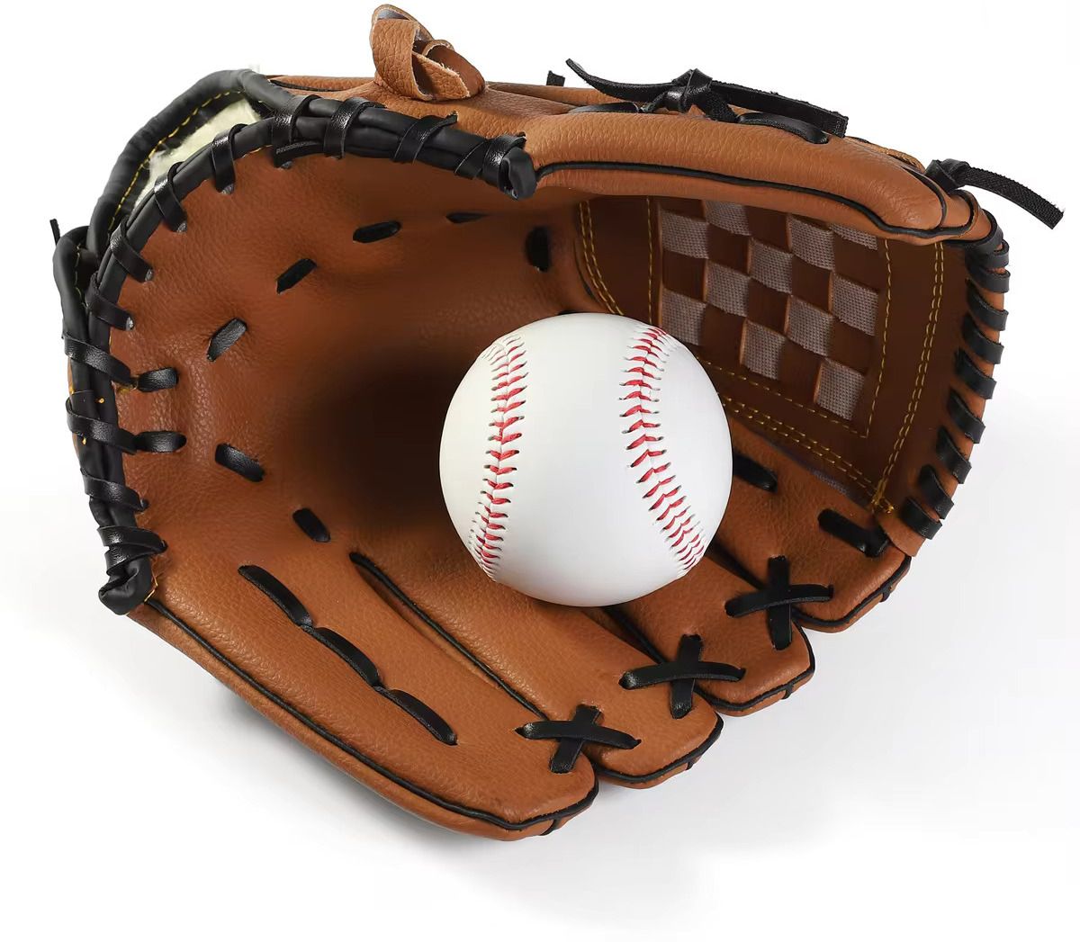 nema PU Synthetic Baseball and Softball Glove - Brown - 9.5 Inch Baseball Gloves-picture-27