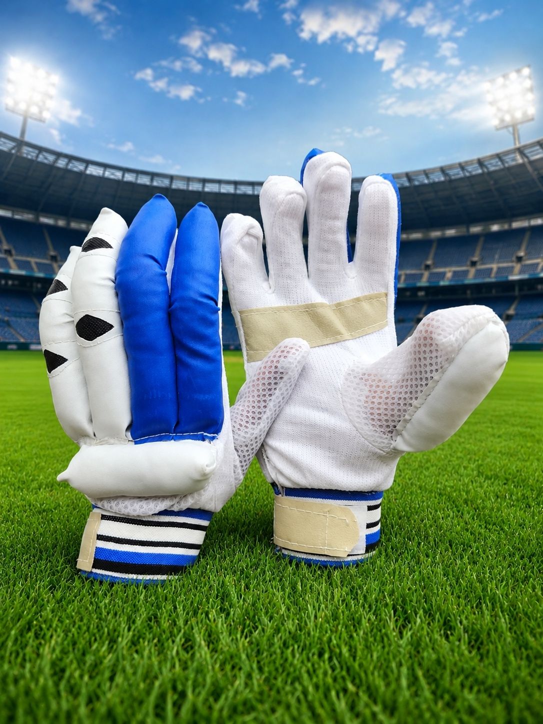 srd Premium Boys Size Cricket Batting Gloves – Blue & White Batting Gloves-picture-18