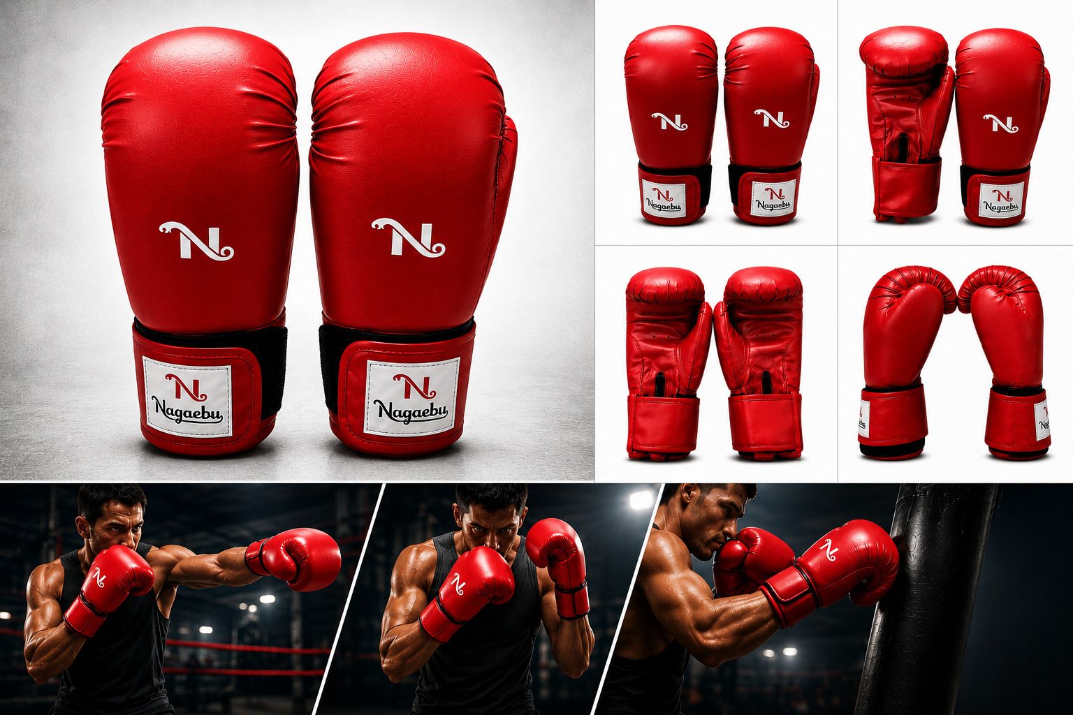 nagaebu PU Molded Boxing Gloves for Training & Sparring Boxing Gloves-picture-23