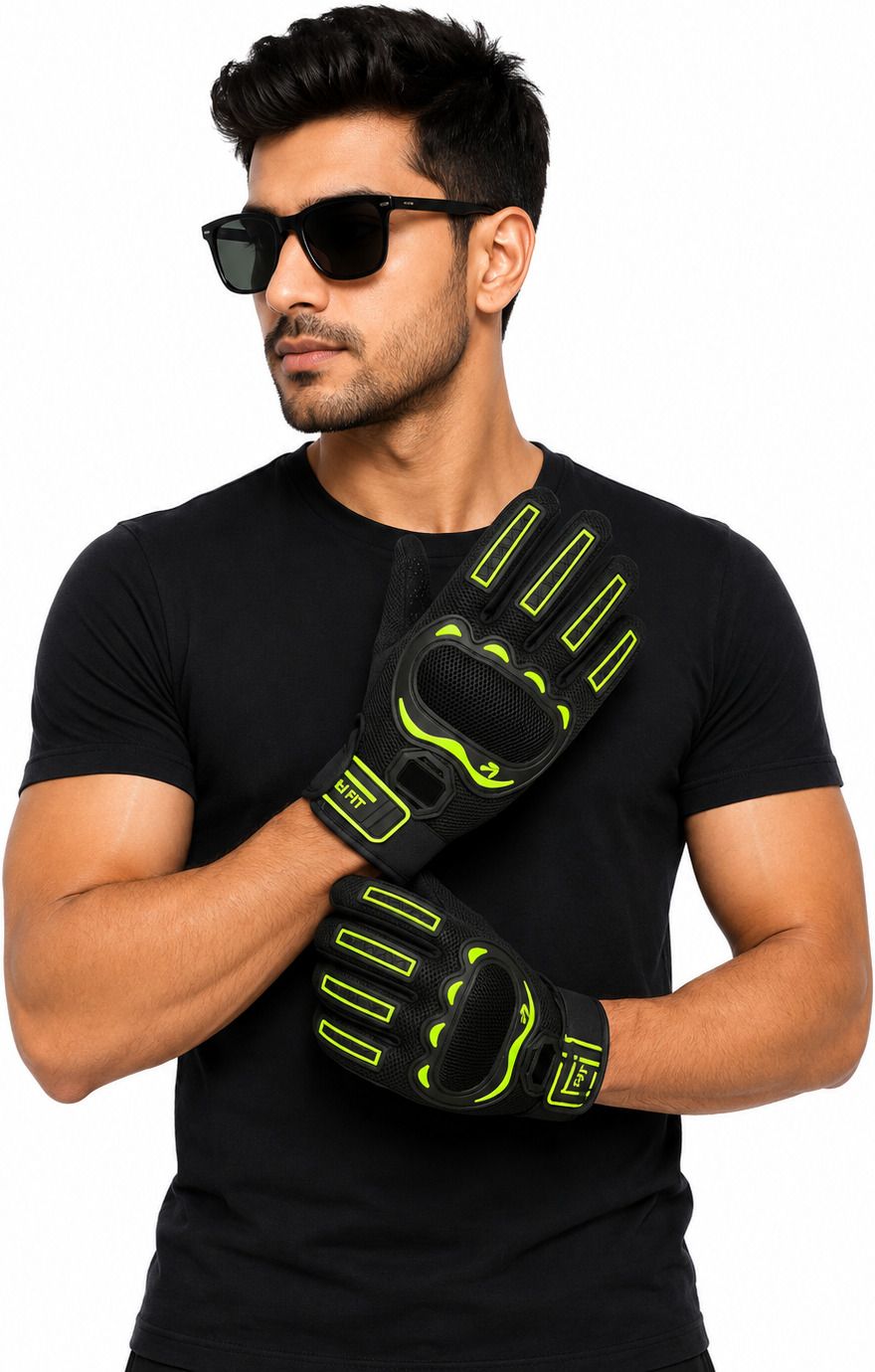 gymwar Riding Gloves with Hard Knuckle Protection for Bike Riding Touchscreen Riding Gloves-picture-4