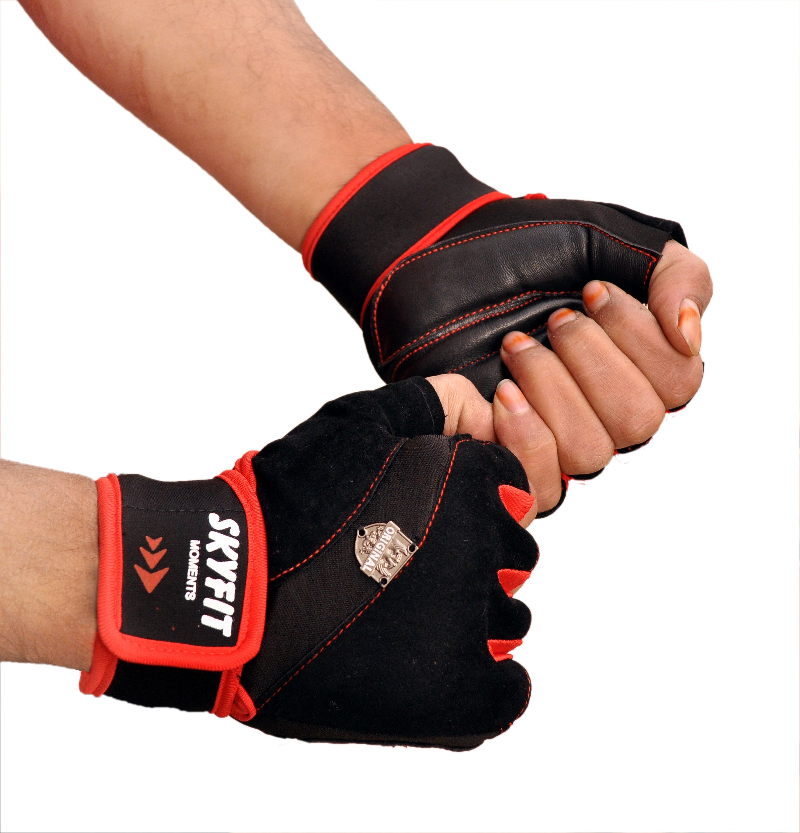 lite feel Leather padded Wrist support Gym Sports Workout gloves For Men and Women Skating Gloves-picture-15