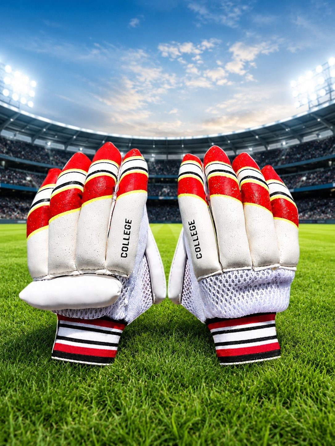 Boys Size Cricket Batting Gloves | Premium PU Leather | Soft Cotton Lining Batting Gloves-image-43