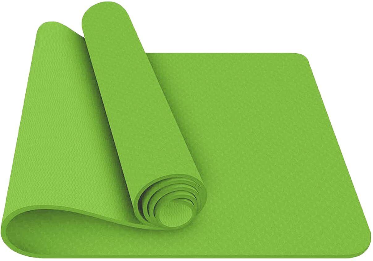hackerx Yoga Mat for Gym Workout and Yoga Exercise with 4mm Thickness for Men & Women Green 4 mm Yoga Mat-picture-1