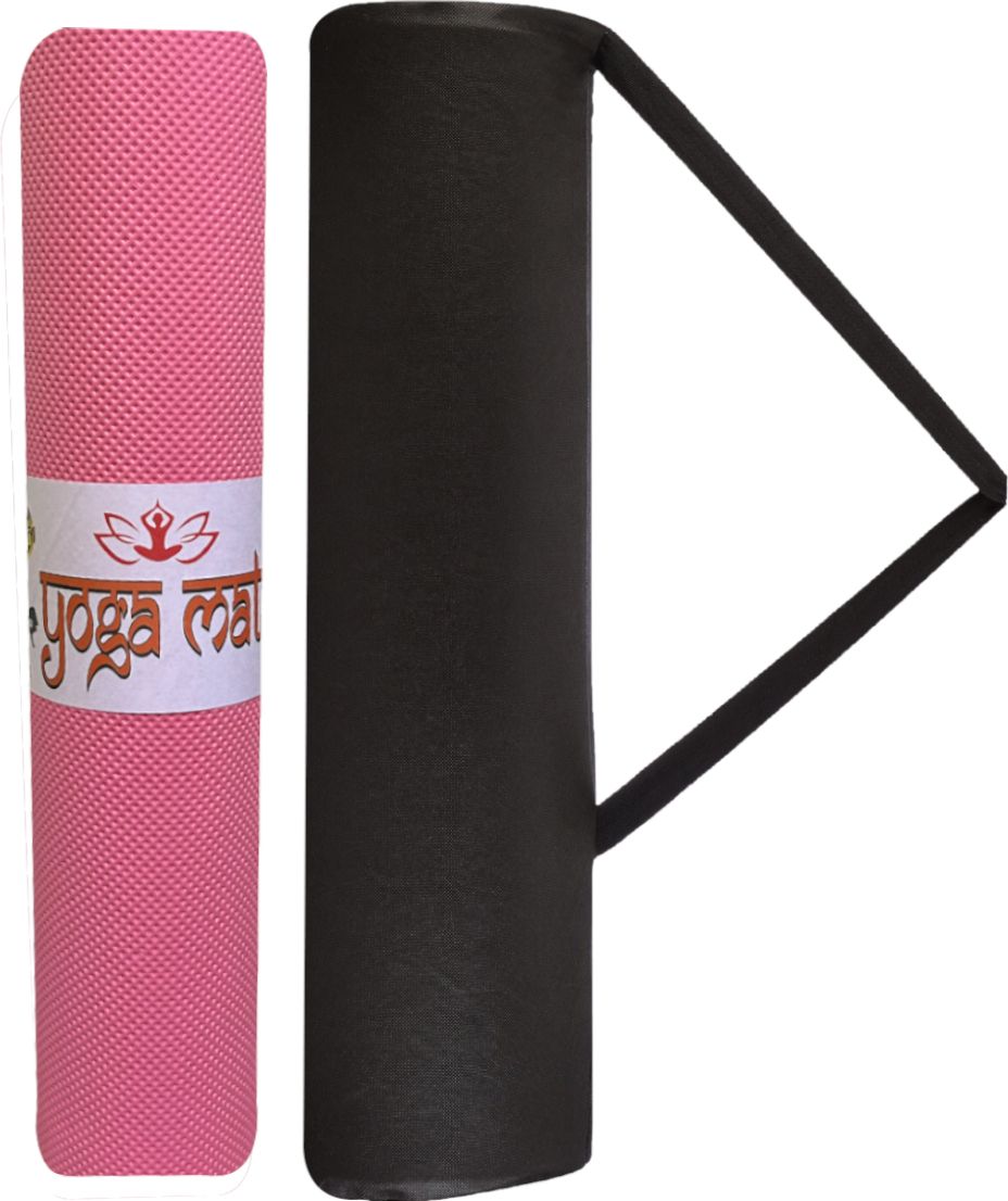 bikauaa Yoga Mat with Free Bag Anti Skid Yoga mat for Gym Workout and Flooring Exercise Pink 4 mm Yoga Mat-picture-23