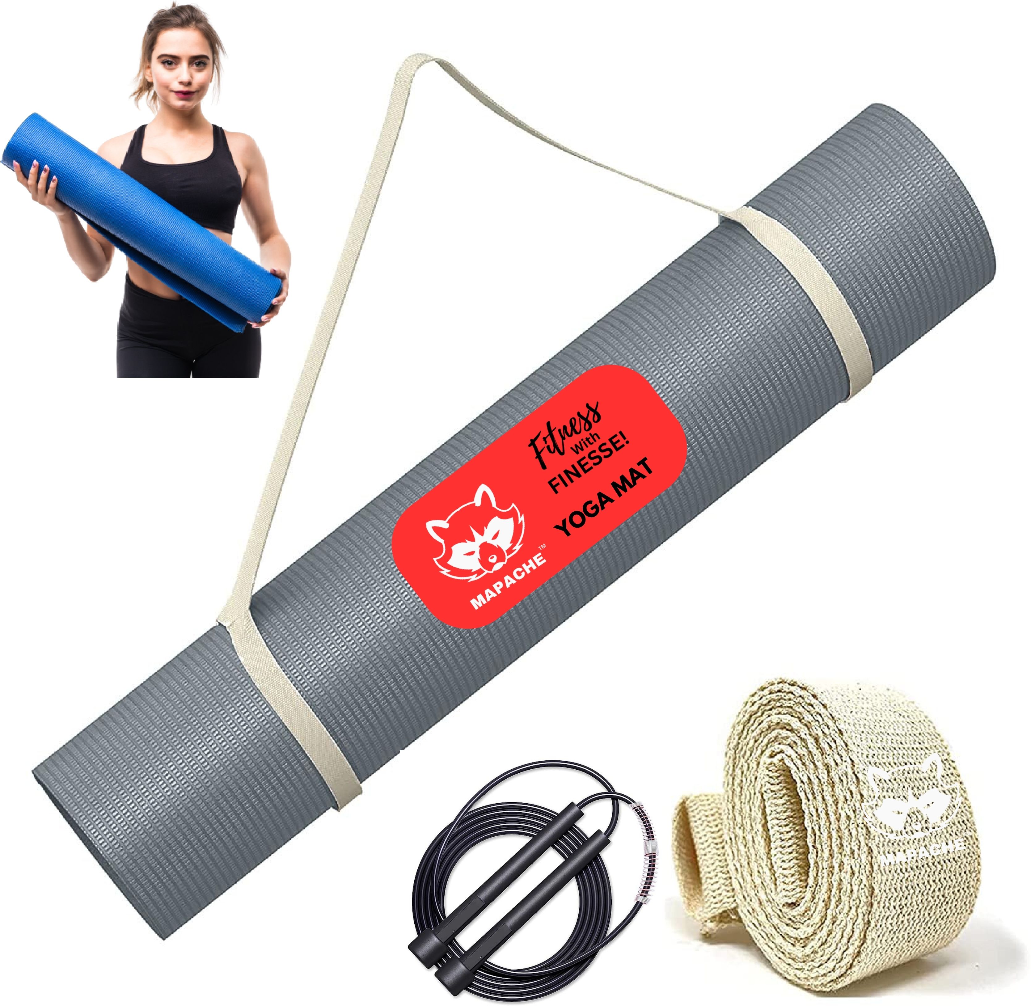 Premium Series-Eva Yoga Mat for Yoga Exercises,(4mm-6mm),Color Grey 4 mm Yoga Mat