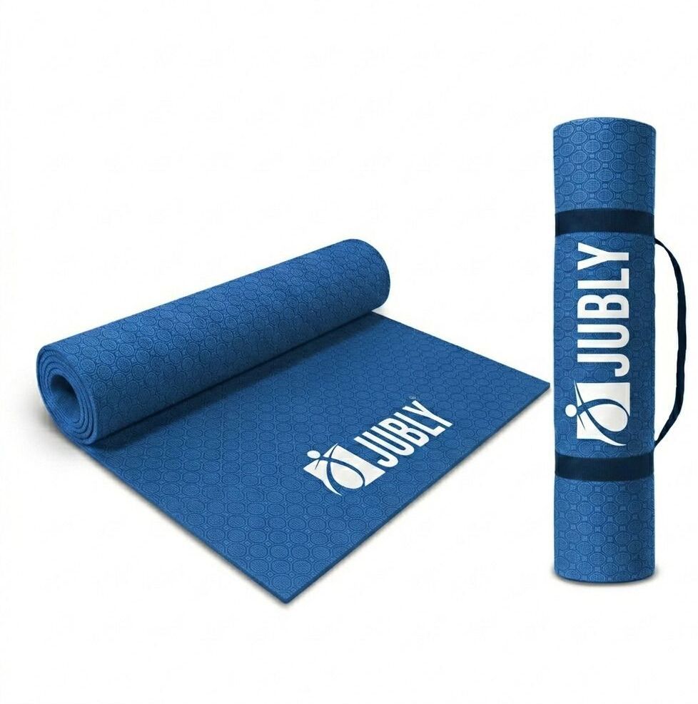 jubly Premium Virgin Eva foam Yoga Mat| Anti-Slip Texture Blue 6MM mm Yoga Mat-picture-23