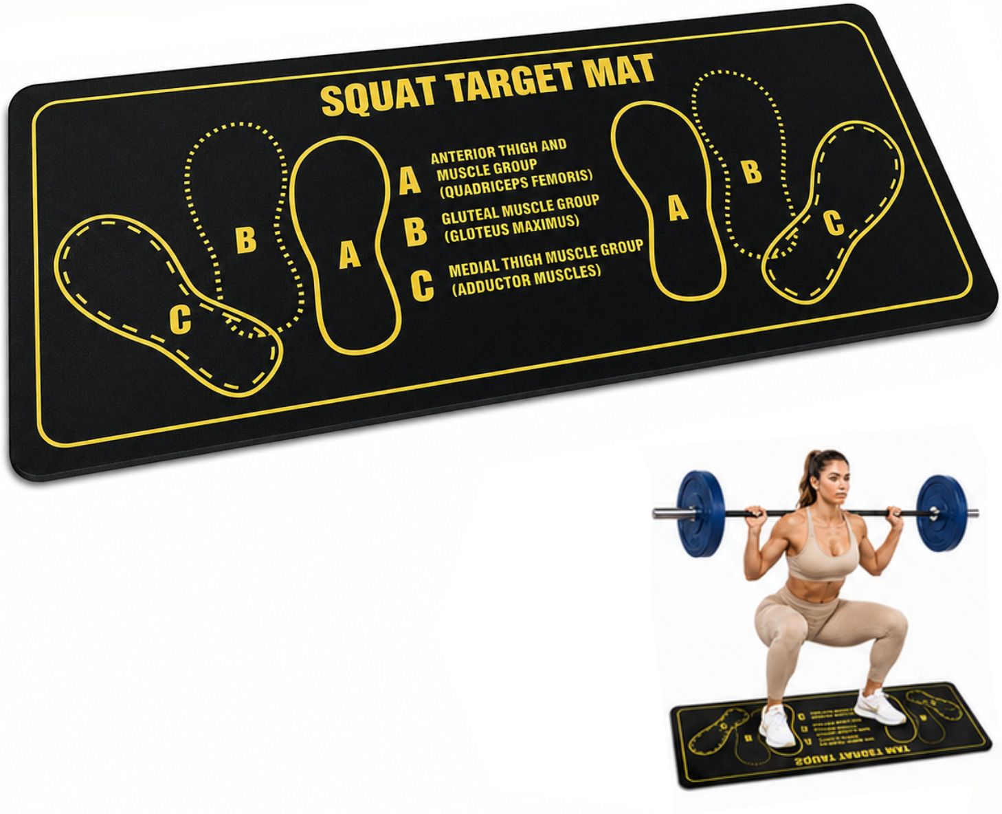 gjshop Printed Alignment Exercise Mat with Foot Position Design Black 5 mm Exercise & Gym Mat-picture-8