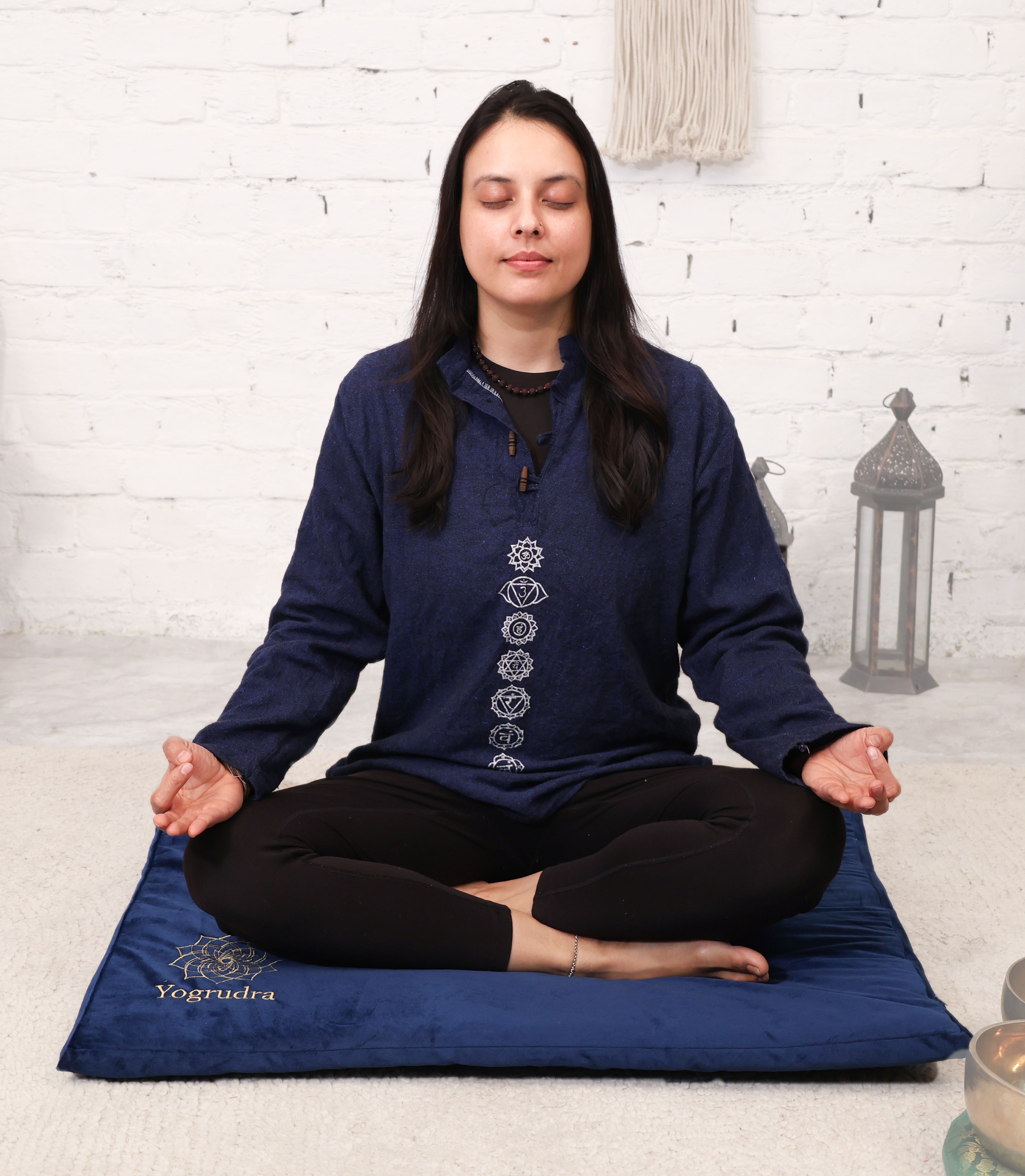 Meditation Pad Blue 75 mm Yoga Mat-image-33