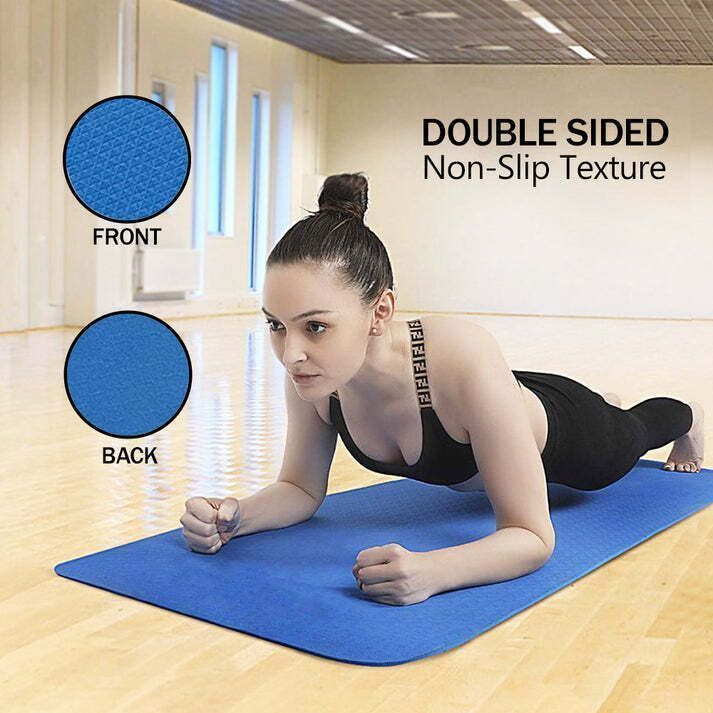 4mm Premium EVA Yoga Mat blue Anti Skid, Home Exercise&Gym workout_new Blue 4 mm Yoga Mat-image-13
