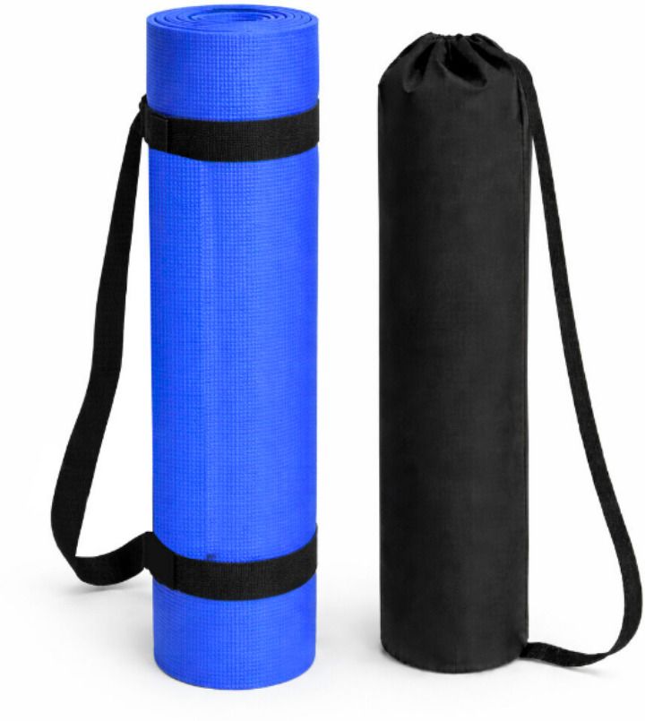 taido Yoga Mat with Carry Bag and Strap Combo of 3 Eco-Friendly Anti Slip Blue 4 mm Yoga Mat-picture-11