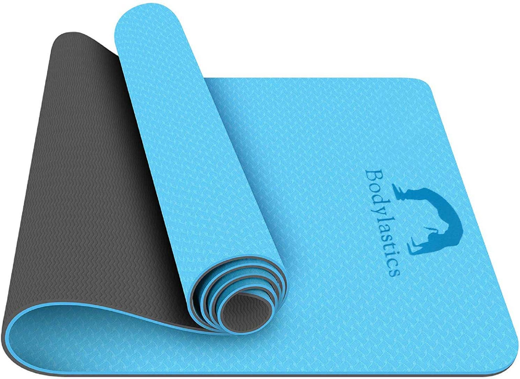 Yoga Mat TPE Blue/Black Blue 6 mm Yoga Mat-image-5