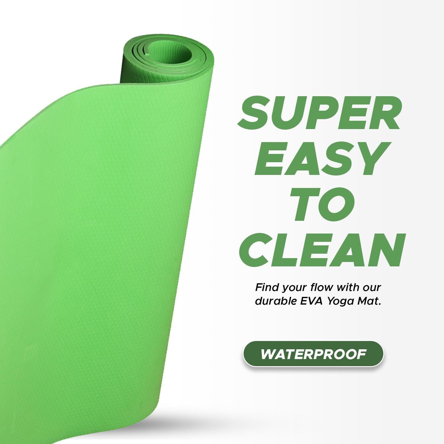4mm Premium EVA Yoga Mats parrot green Anti Skid, Home Exercise&Gym workout_new Green 4 mm Yoga Mat-image-43