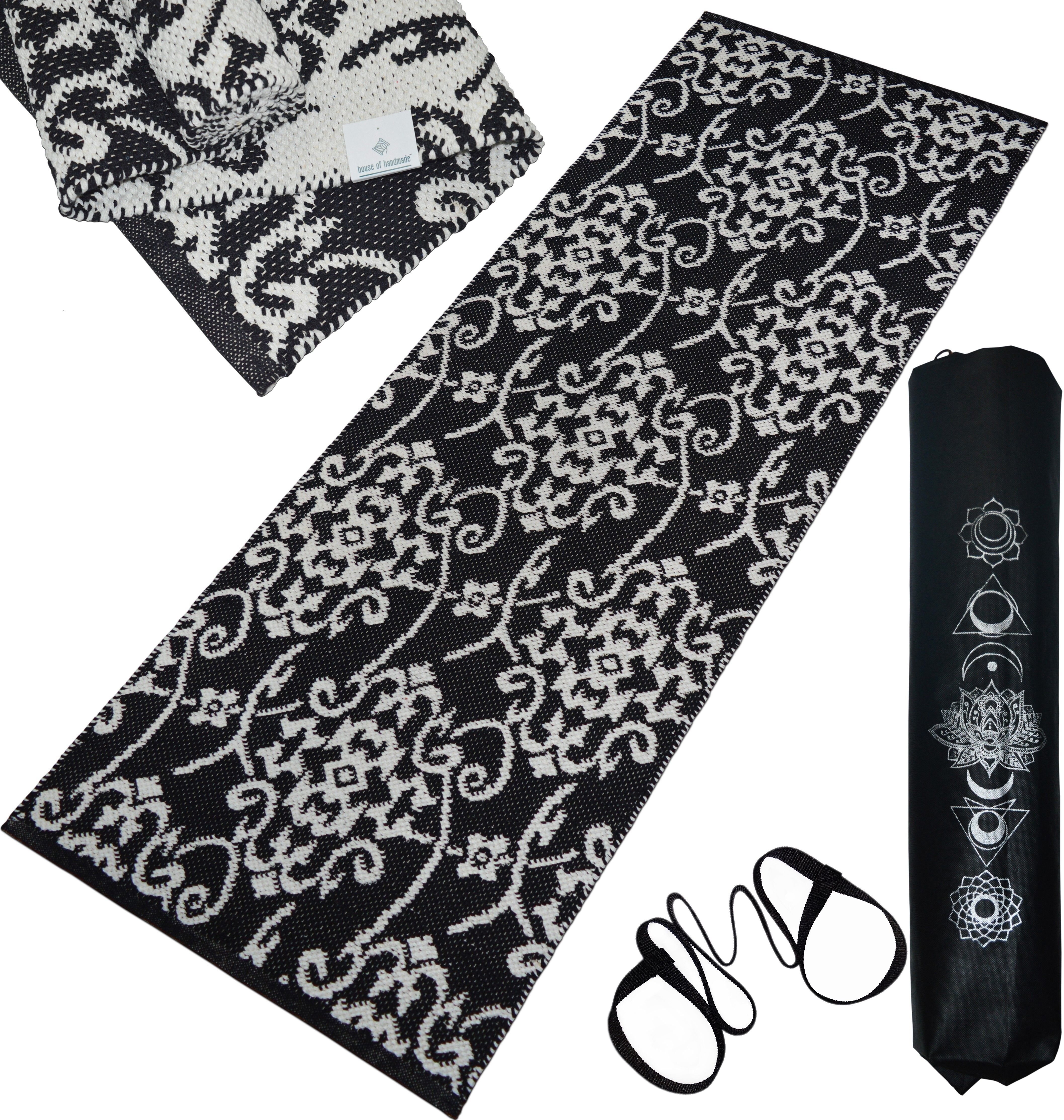 Handwoven Cotton Yoga Mat for Men & Women Black 10 mm Yoga Mat-image-37