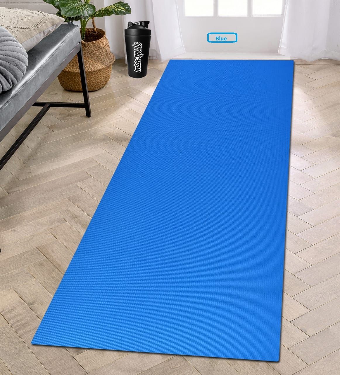 Cube Blue Plain Reversible Rubber Yoga Mat 3MM Thickness 3 mm Yoga Mat-image-20