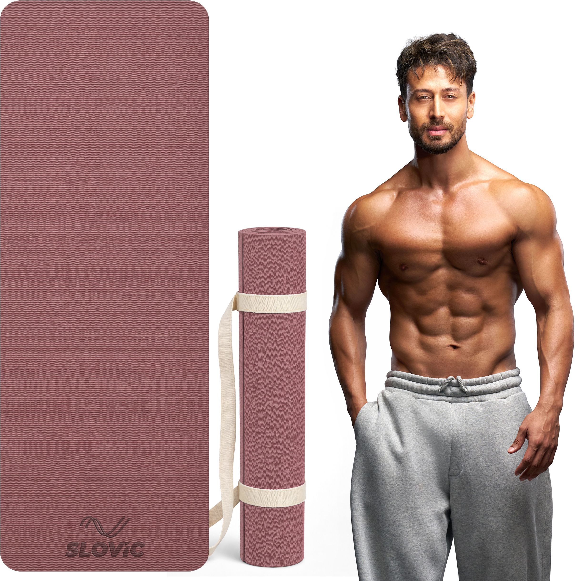 Non-Slip Yoga Mat-Perfect Grip for All Levels Thickness 4mm | Wine 4 mm Yoga Mat 4 mm Yoga Mat-image-10