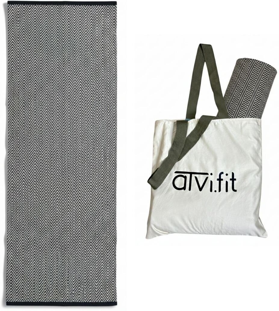 Pure cotton anti-skid, machine wash yoga mat. 73inches x 24inches, 5mm thick Black, White 7 mm Yoga Mat-image-6