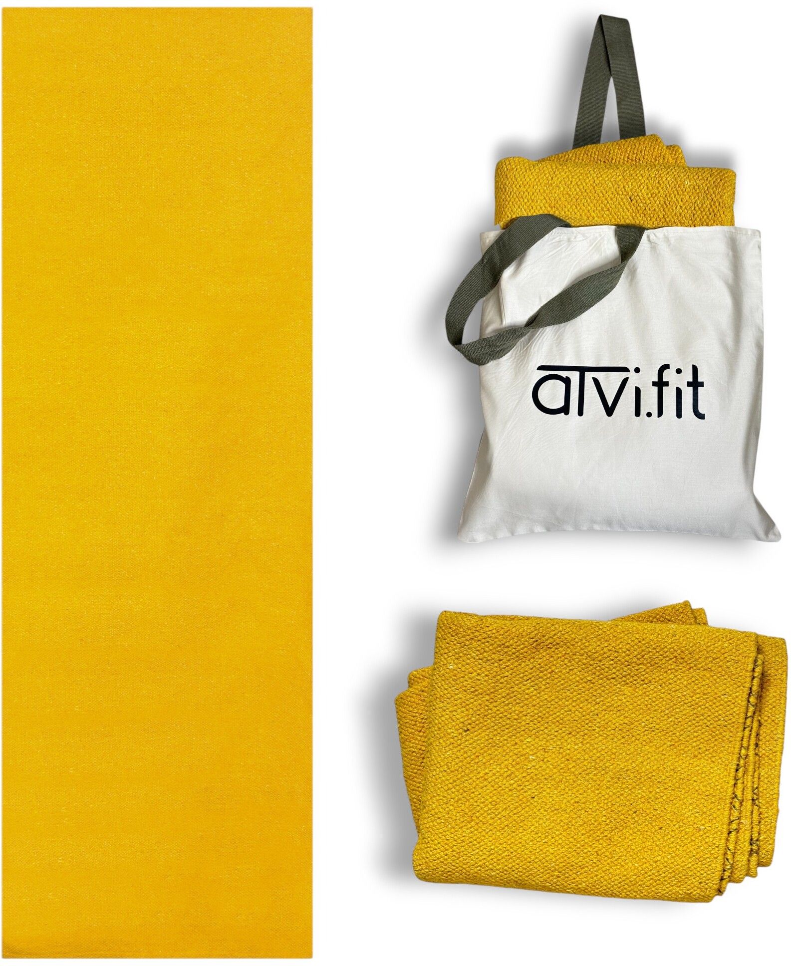 Atvi.fit Pure cotton anti-skid, machine wash yoga mat.73in x 24in, 5mm(Yellow) Yellow 5 mm Yoga Mat-image-46