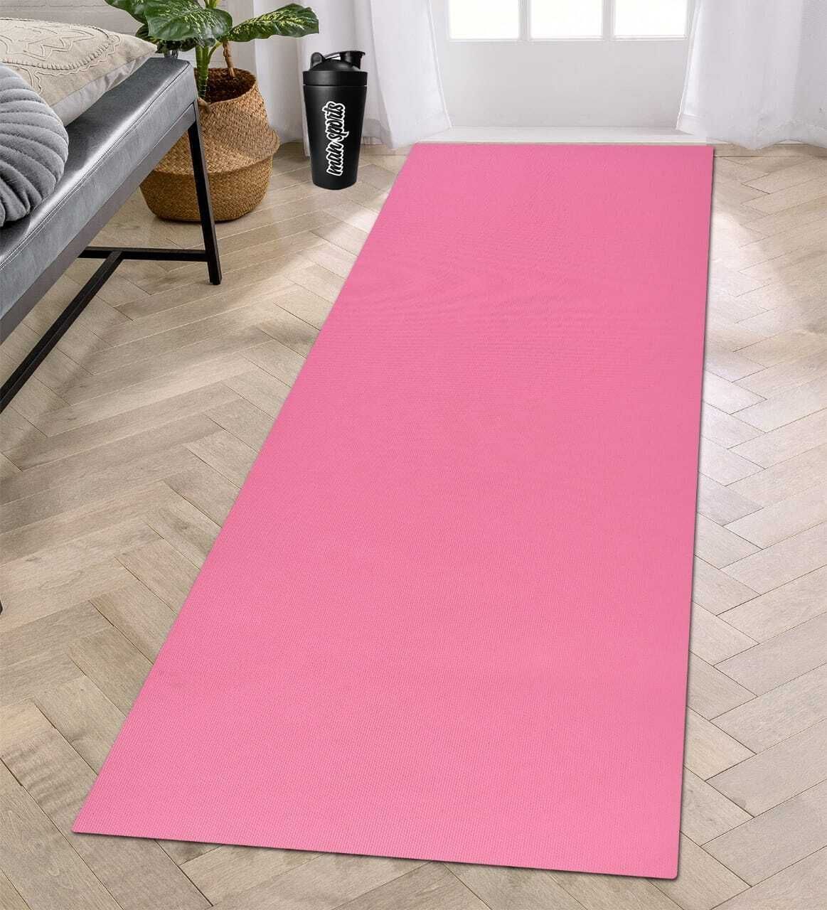Pink Plain Exercise Yoga Mat 4 MM Pink 4 mm Yoga Mat-image-15