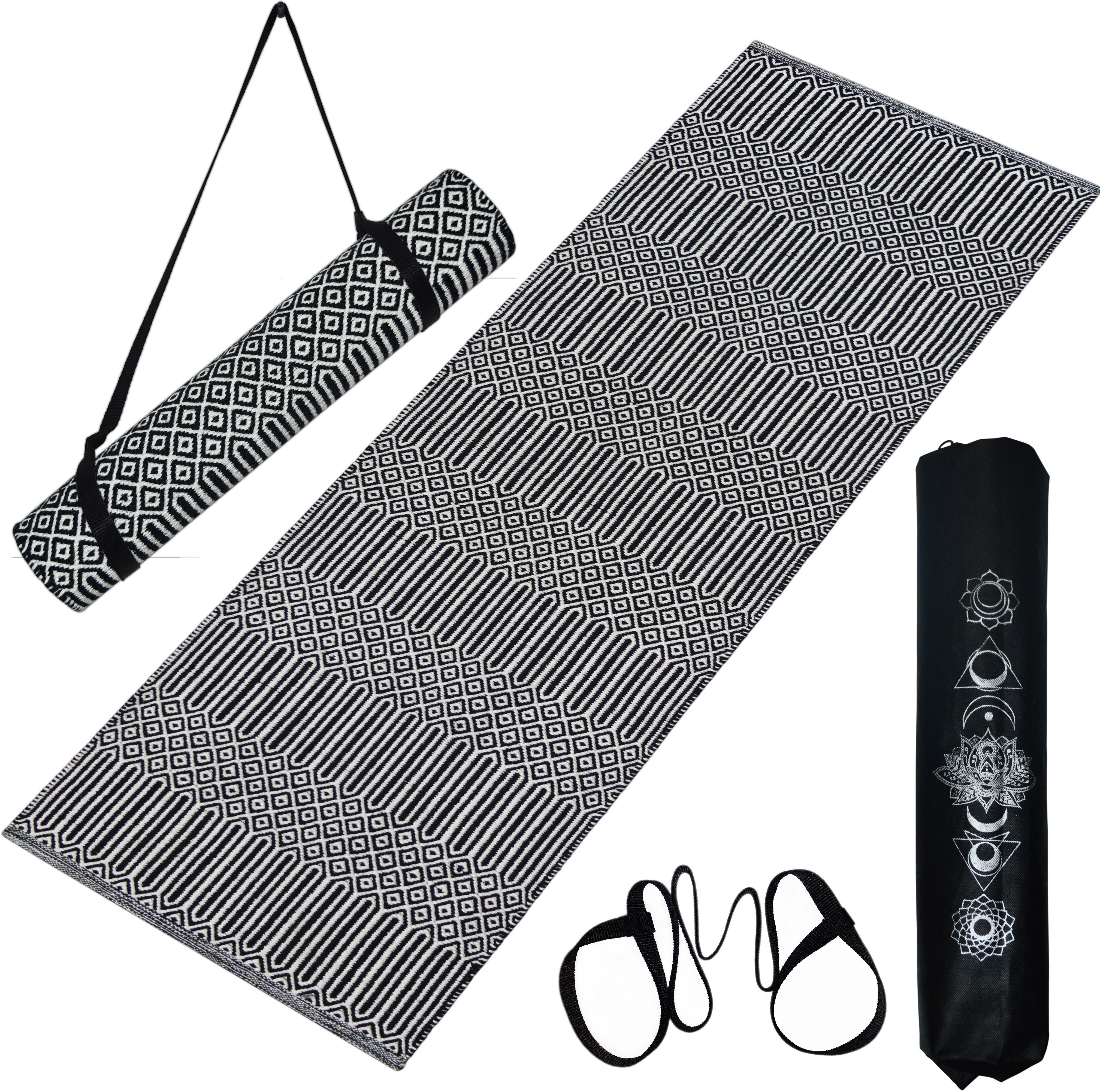 house of handmade Premium Cotton Yoga Mat, Anti slip, Durable, Thick Black 8 mm Yoga Mat-picture-10