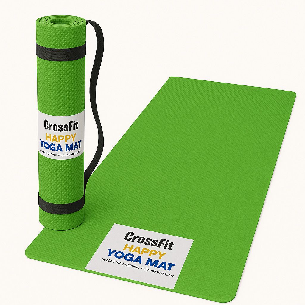 6mm Eco Friendly Green yoga mat with Carry Strap For Men & Women Green 6 mm Yoga Mat-image-35