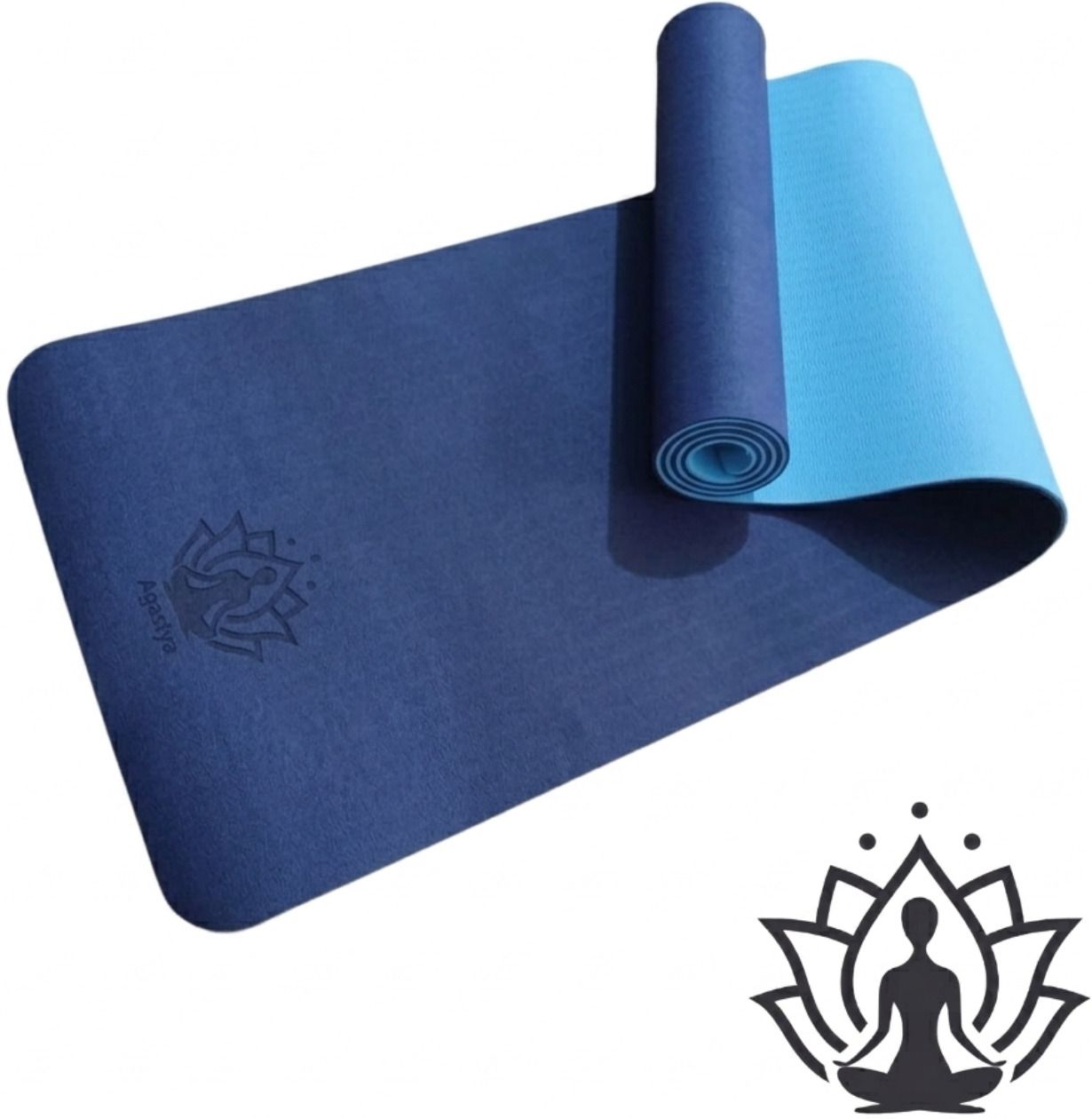 agastya Yoga Mat TPE, 6mm, Dual colour for men and women. Black 6 mm Yoga Mat-picture-1