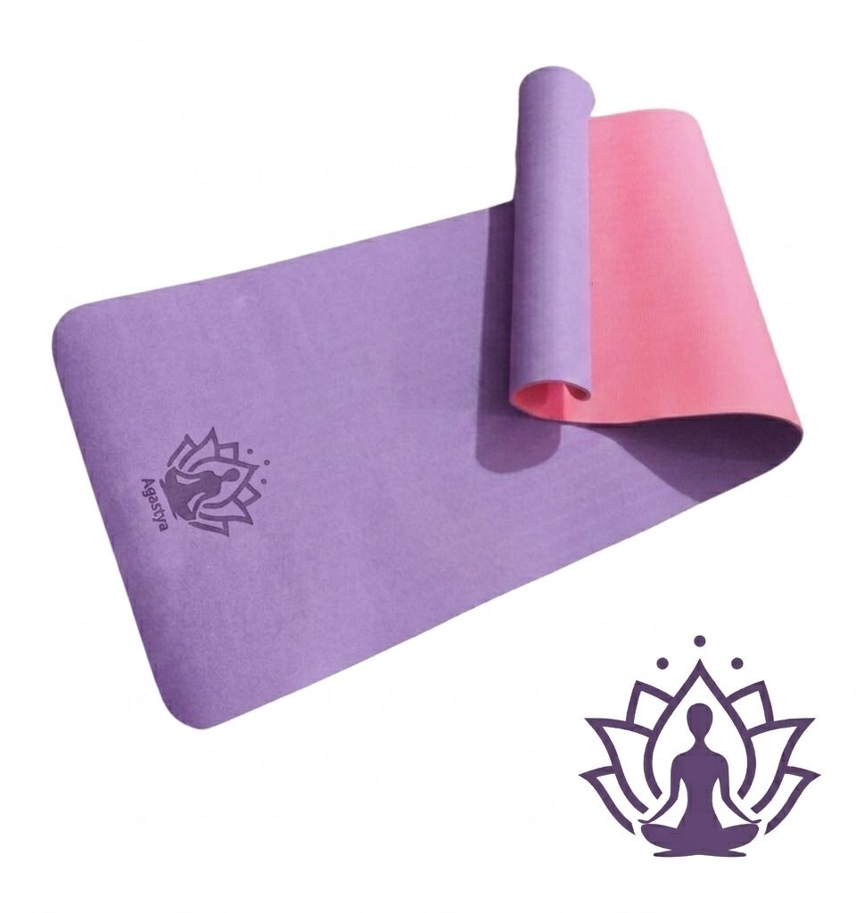 TPE Yoga Mat Non Slip Eco Friendly Fitness Mat with Carry Strap Black 6 mm Yoga Mat-image-1
