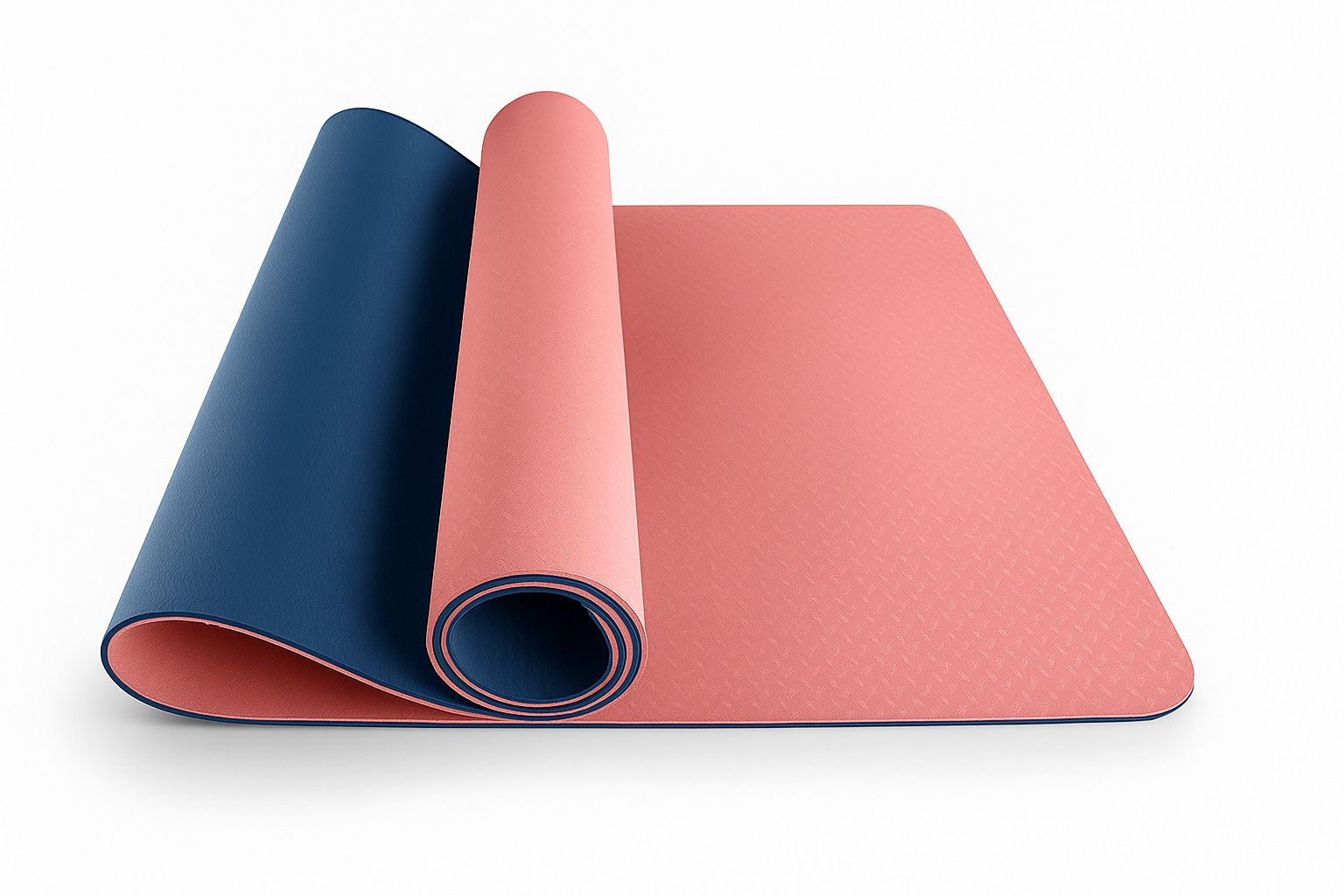 Dual Color TPE Material Anti-Slip Navy Blue, Pink 6 mm Yoga Mat Blue, Pink 6 mm Yoga Mat-image-33