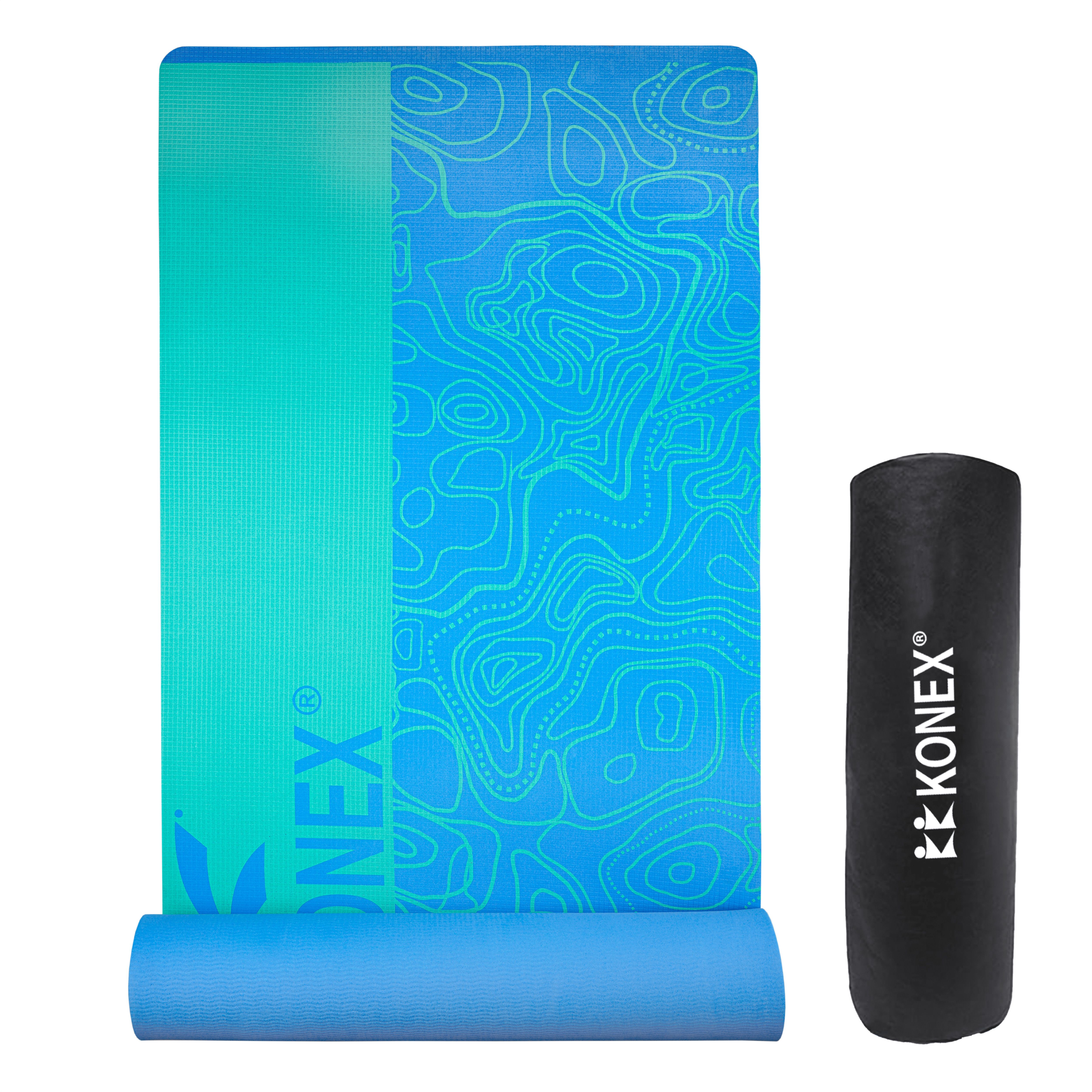 Printed Yoga Mat With Bag (Blue-Green) 6 mm Yoga Mat