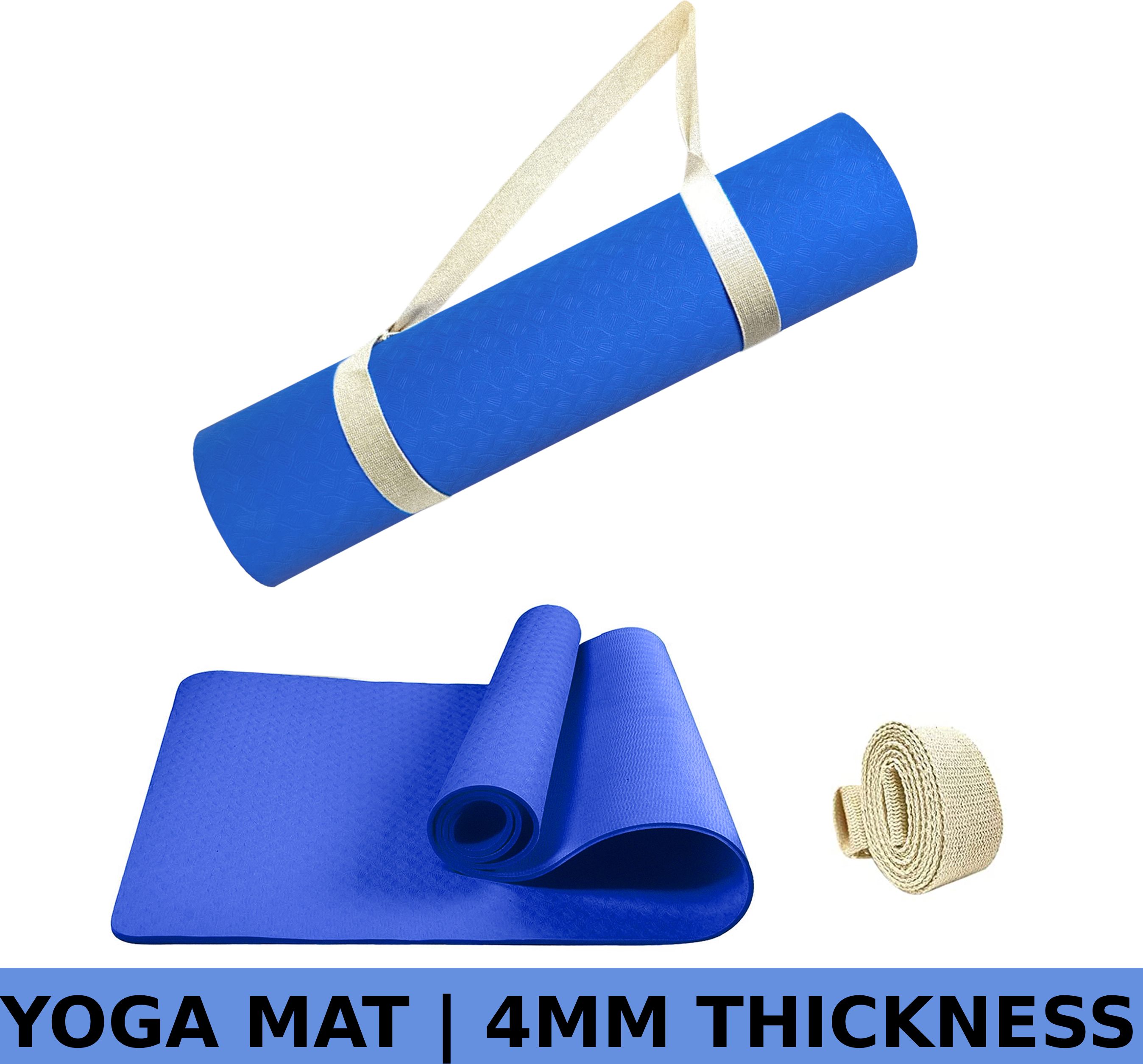Extra Thic Yoga Mat for Yoga & Exercise | Blue 4 mm Yoga Mat