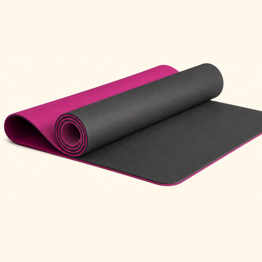 8 mm Thick TPE Yoga Mat with Anti Slip & Extra Cushioning Effect Pink 8 mm Yoga Mat-image-33