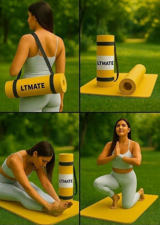 laxmi traders Anti Skid Yoga Mat for Men & Women, Exercise Mat for Home Workout, for Women Yellow 4 mm Yoga Mat-picture-27