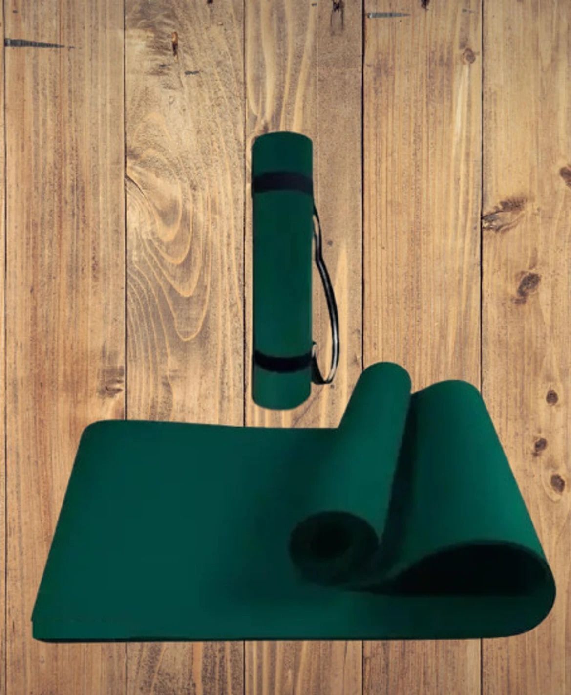 4-5 mm Green Yoga mat with carry strap Green 4-5 mm Yoga Mat-image-33