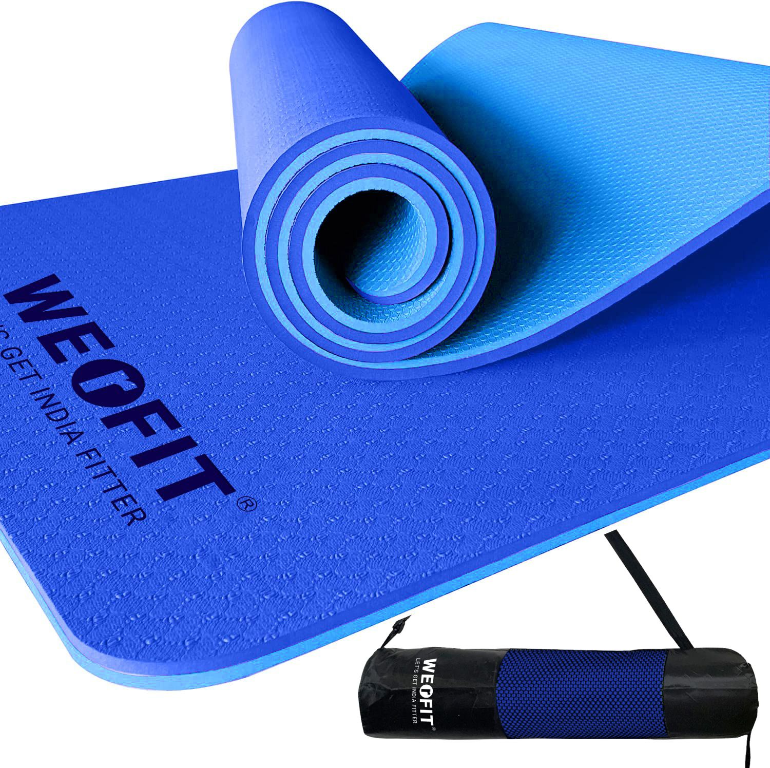 werfit TPE Yoga & Exercise Mat for Home Gym Workout with Carry Bag for Men & Women Blue 6 mm Yoga Mat-picture-19