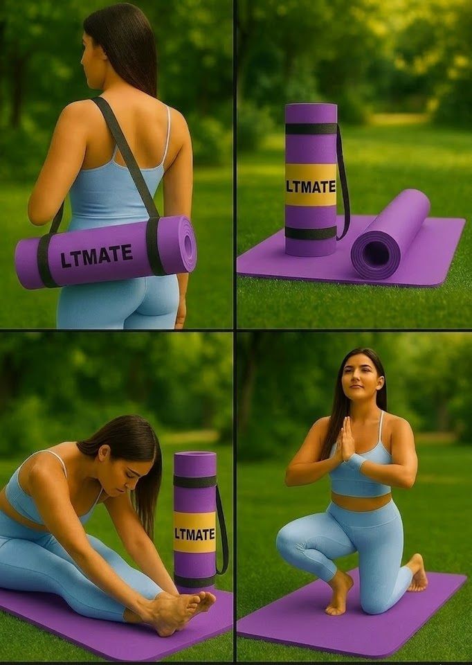 4mm Yoga Mat-For Exercise Mat For Home Gym Workout Purple 4 mm Yoga Mat-image-7