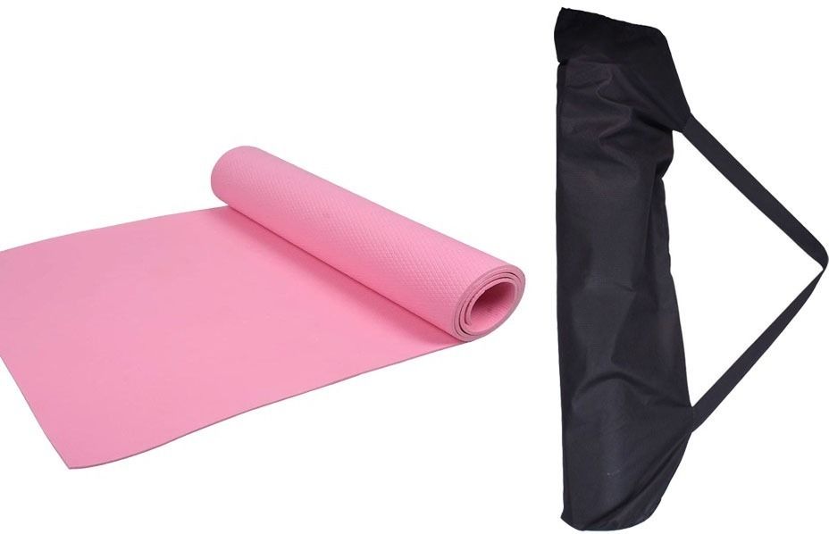 Yoga Mat Eva Material 4mm for Workout & Fitness–Easy To Fold-Soft Materia Black 4 mm Yoga Mat-image-6