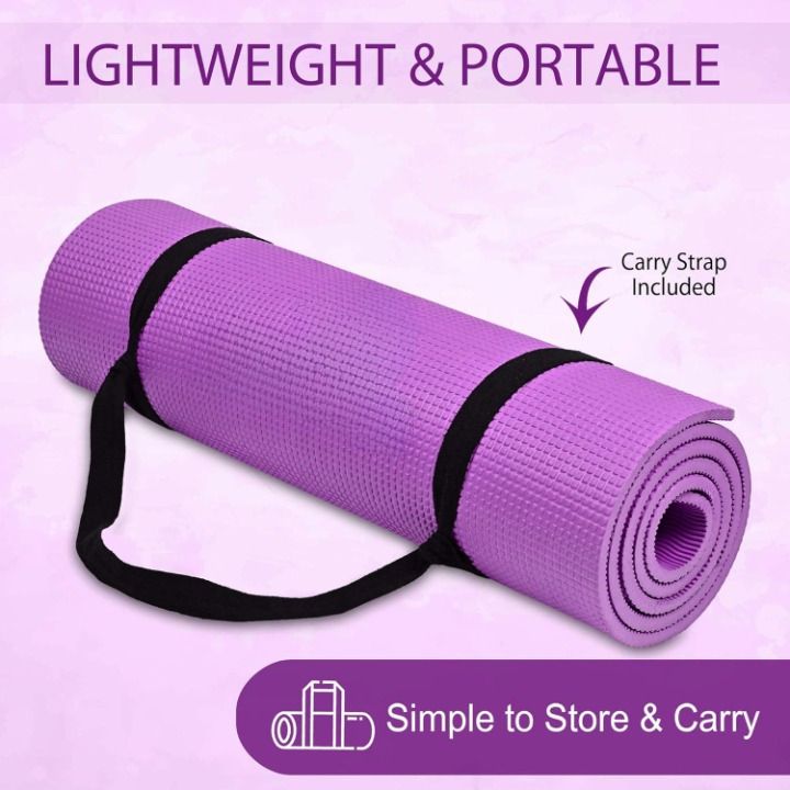 Yoga Mat Purple for Men, Women and Kids Sport Mat 6 mm Yoga Mat-image-10