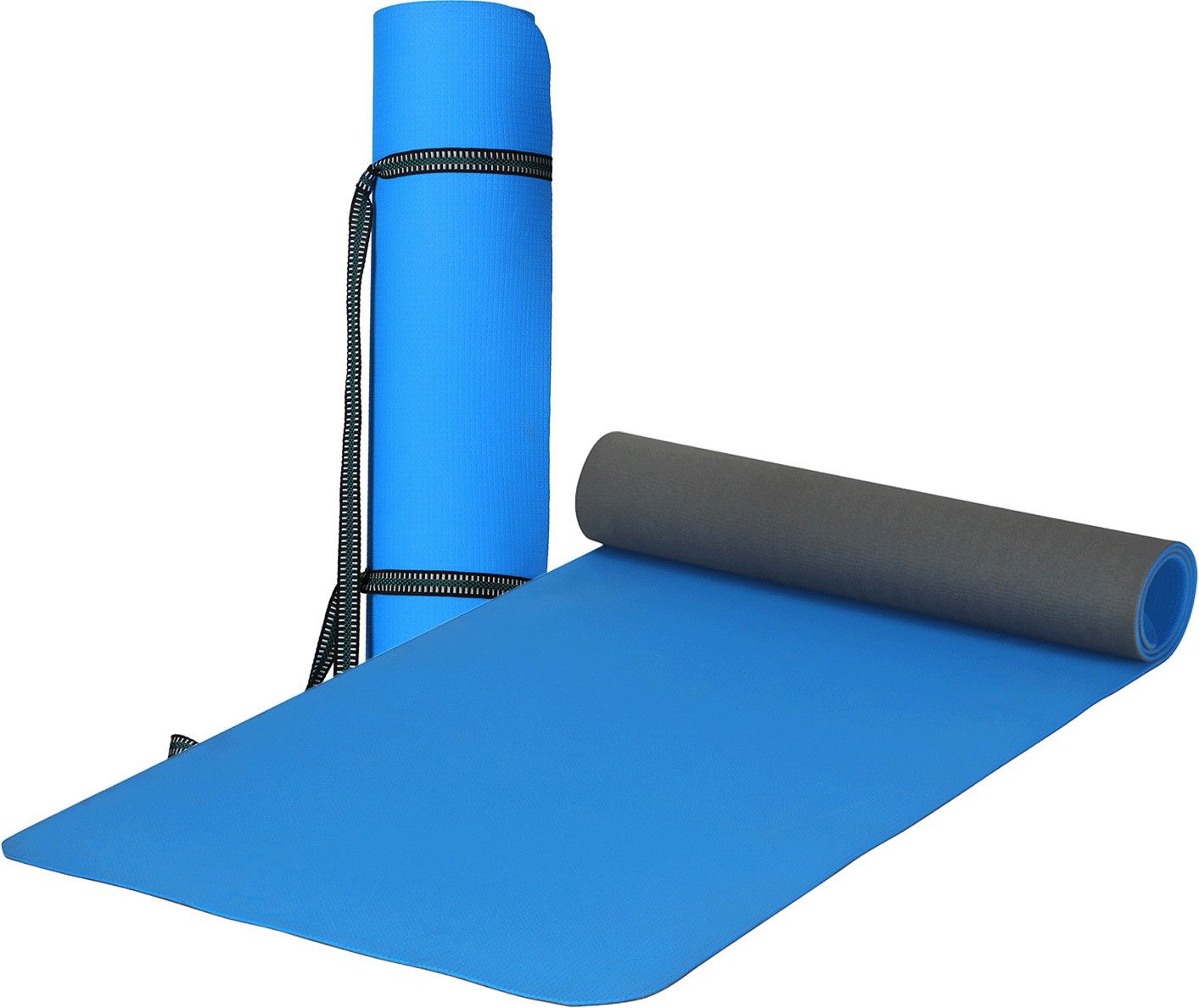 Everyday Yoga Mat & Carry Strap for Men, Women & Kids Fitness (Blue Grey) - Dual Layer - 6 MM mm Yoga Mat-image-5