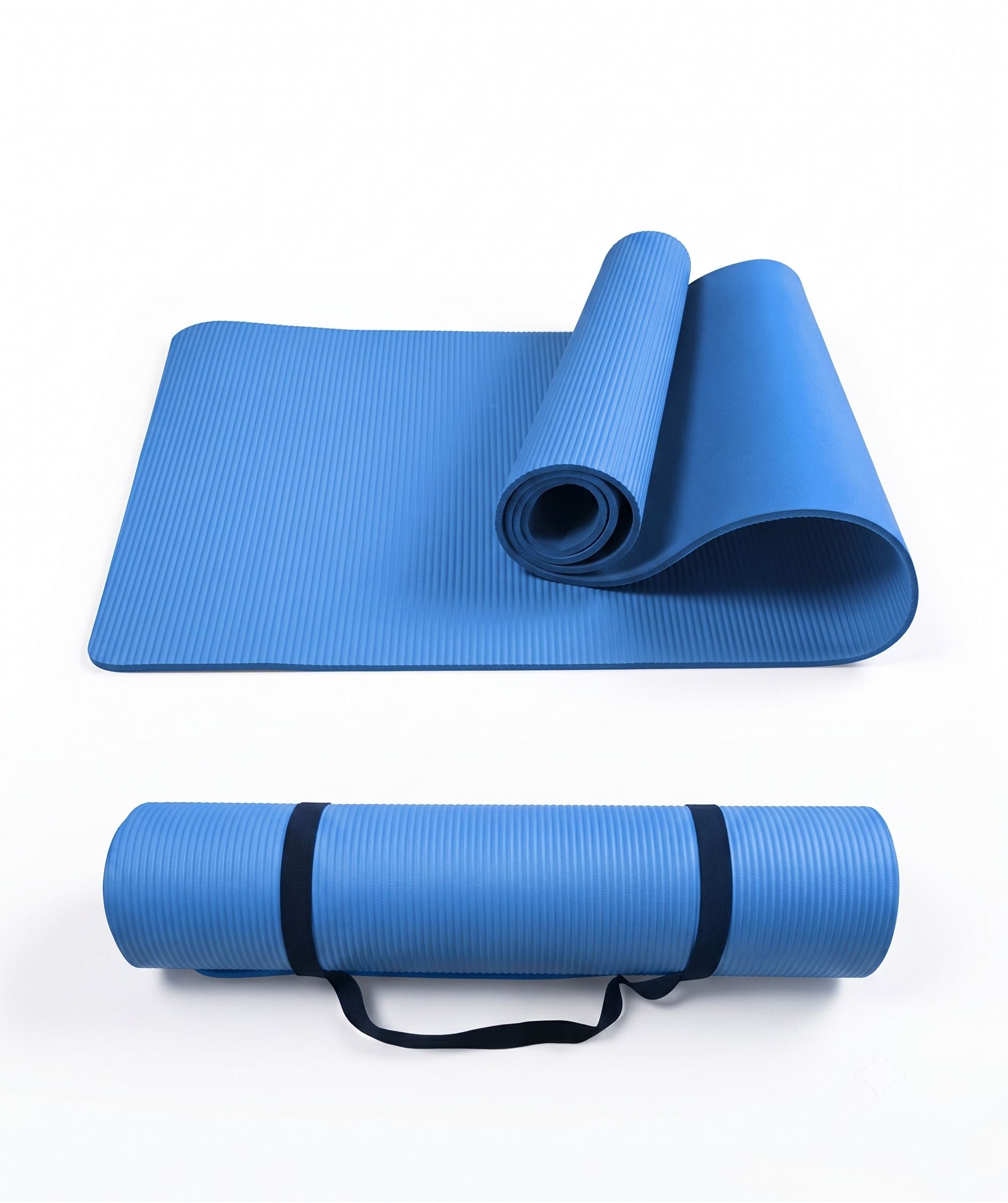 kp enterprises Premium EVA Yoga Mat | Anti-Slip with Carry Strap 6mm Blue Blue 6 mm Yoga Mat-picture-3
