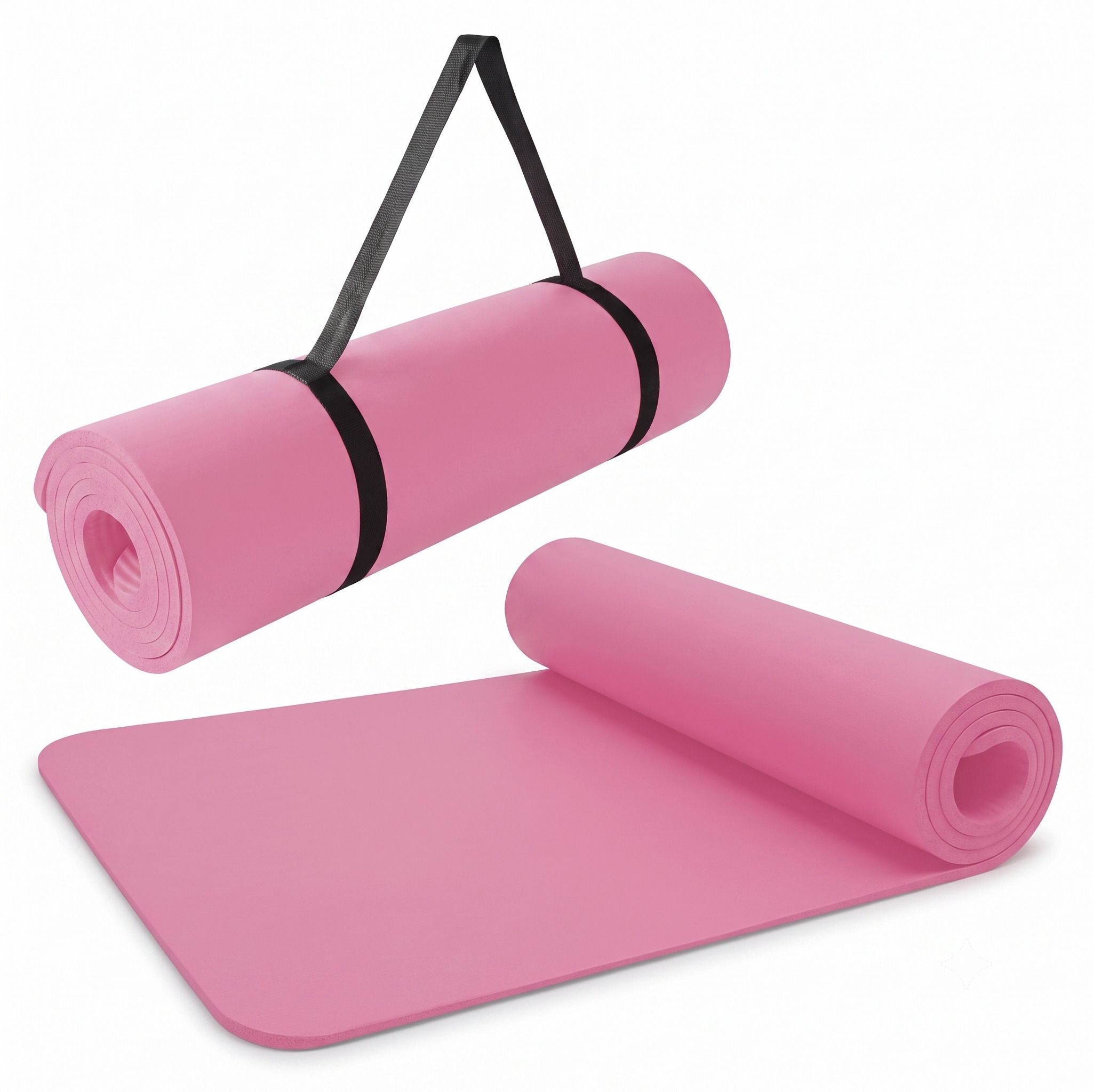 kp enterprises Premium EVA Yoga Mat | Anti-Slip with Carry Strap 4mm Pink Pink 4 mm Yoga Mat-picture-1