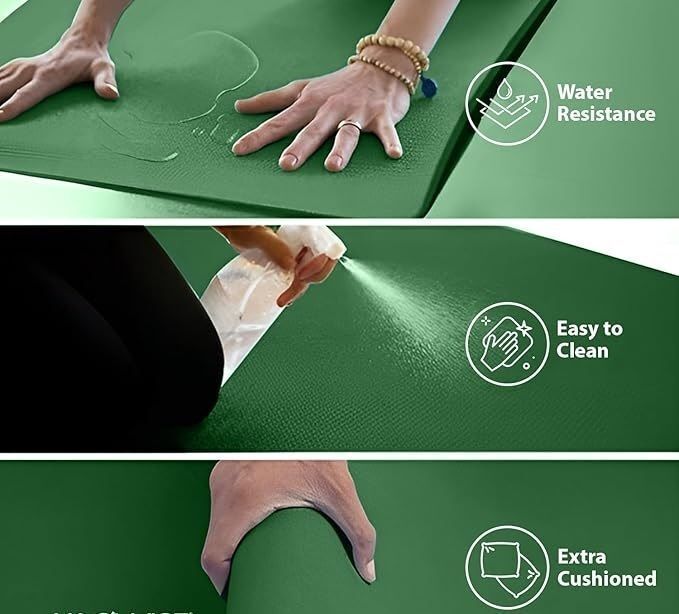 Yoga Mate green 4mm for Men & Women, Exercise Mat for Home Workout, Green 4 mm Yoga Mat-image-44