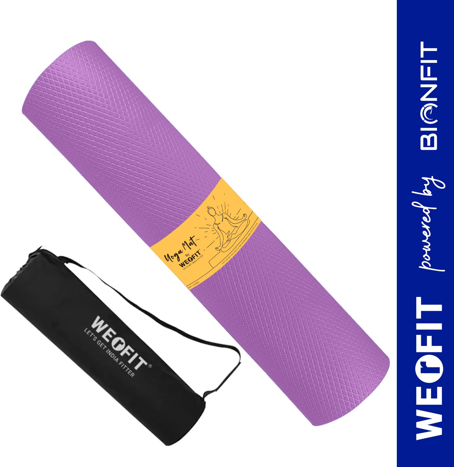 werfit 4mm Soft Premium EVA Yoga Mat with Carrying Bag, Anti Skid, Home & Gym, Women Purple 4 mm Yoga Mat-picture-18