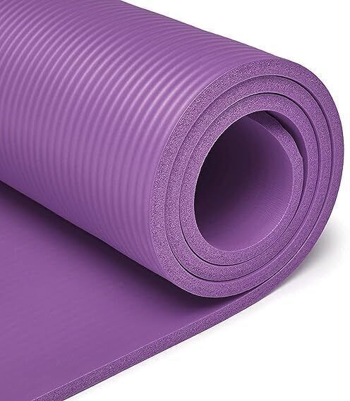 Yoga Mats for Women and Men NBR Material with Carrying Strap 4MM_new Purple 4 mm Yoga Mat-image-35