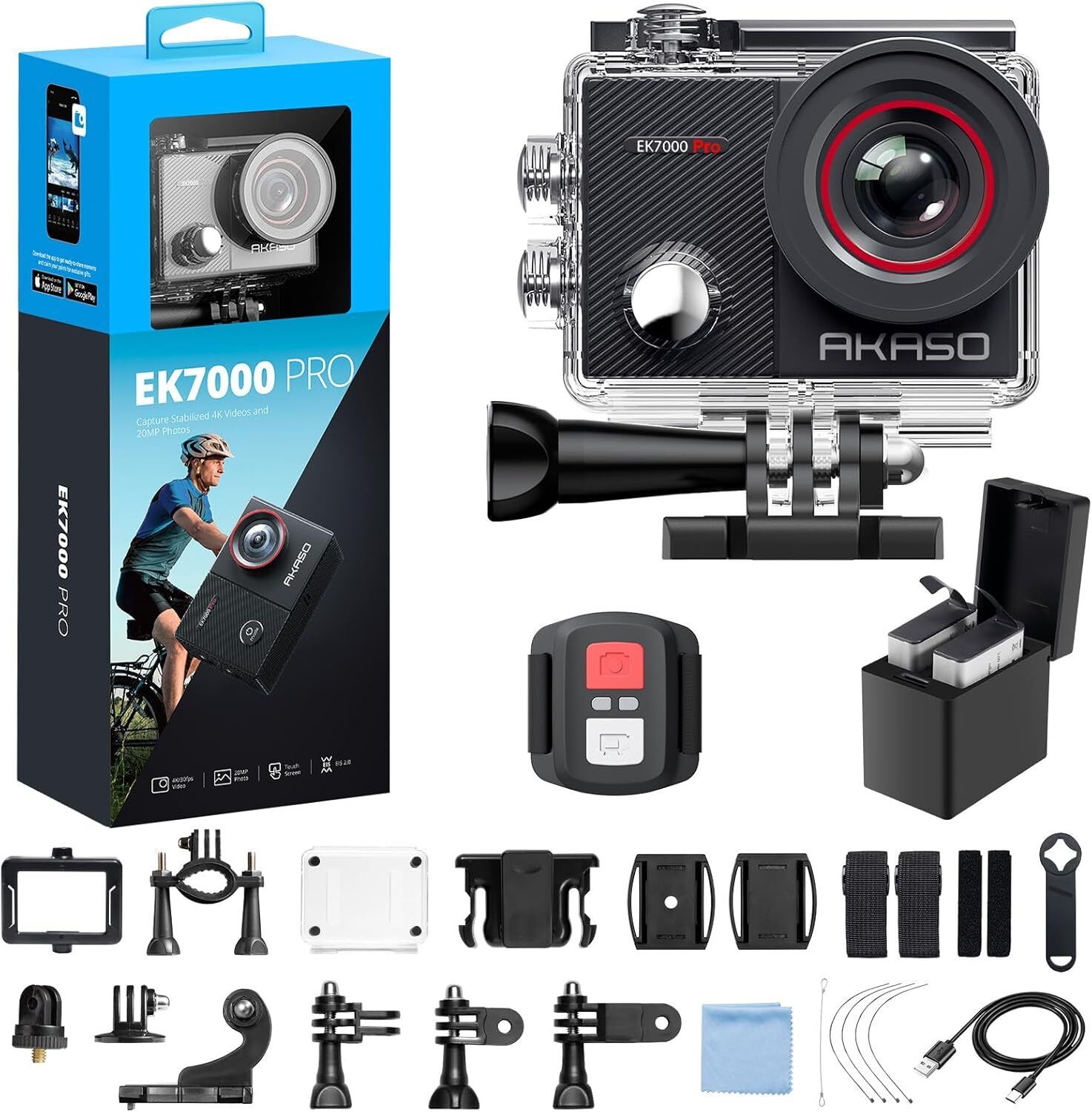 Akaso EK-7000-PRO 4K30fps Action Camera with Touch Screen EIS 131ft Waterproof Underwater Camera Sports and Action Camera-image-39