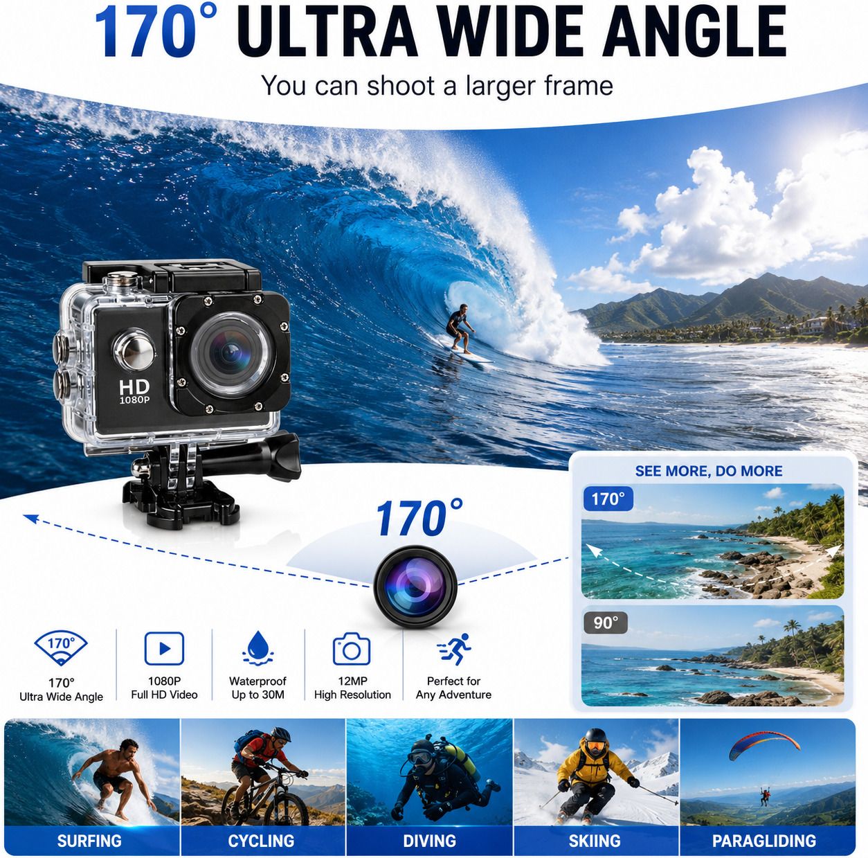 VYNEXY Action camera Rechargeable 2K Adventure Sports Camera Sports and Action Camera-image-26