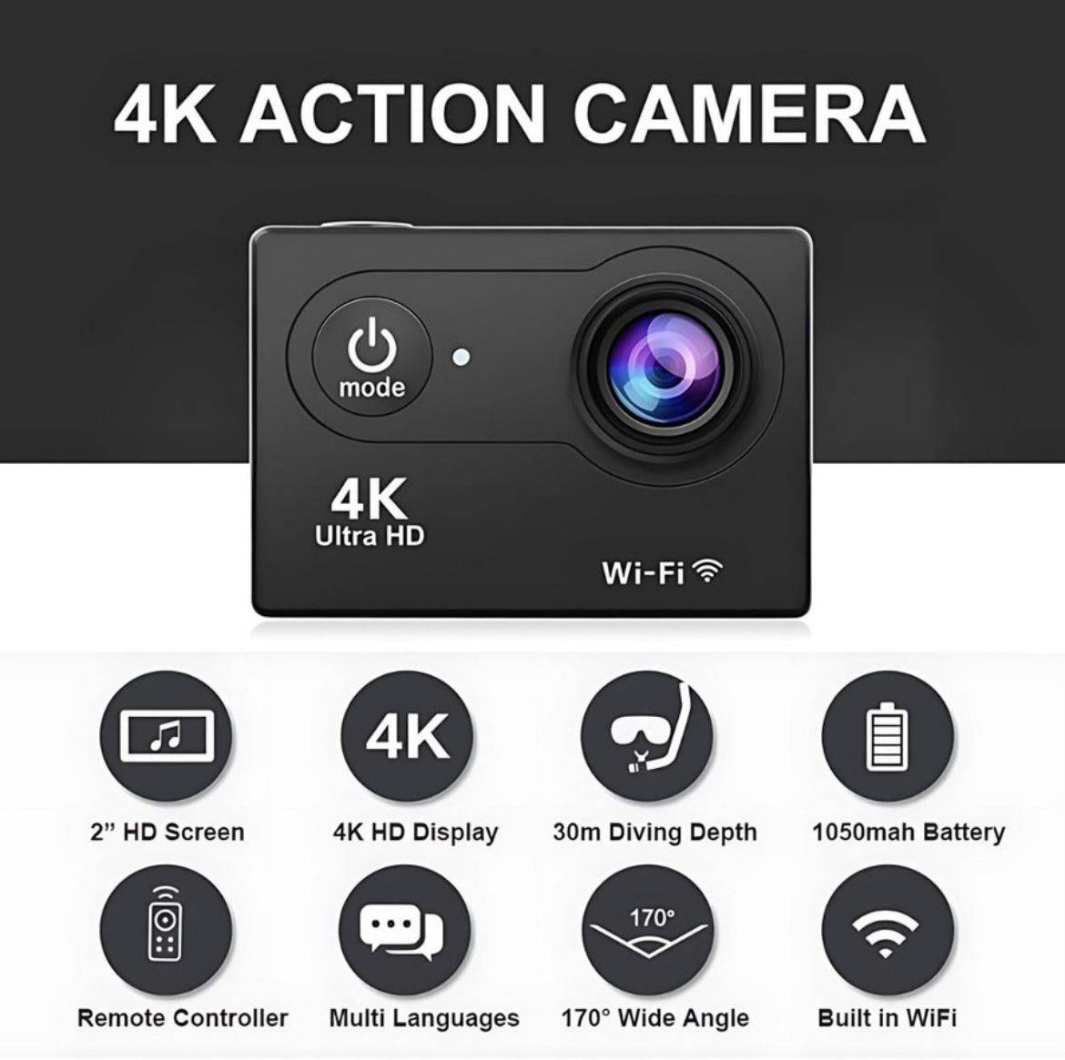 AERIOSKY 4k H2 16MP Wifi 30M Waterproof Action Camera Sports DV Camcorder Sports and Action Camera-picture-18