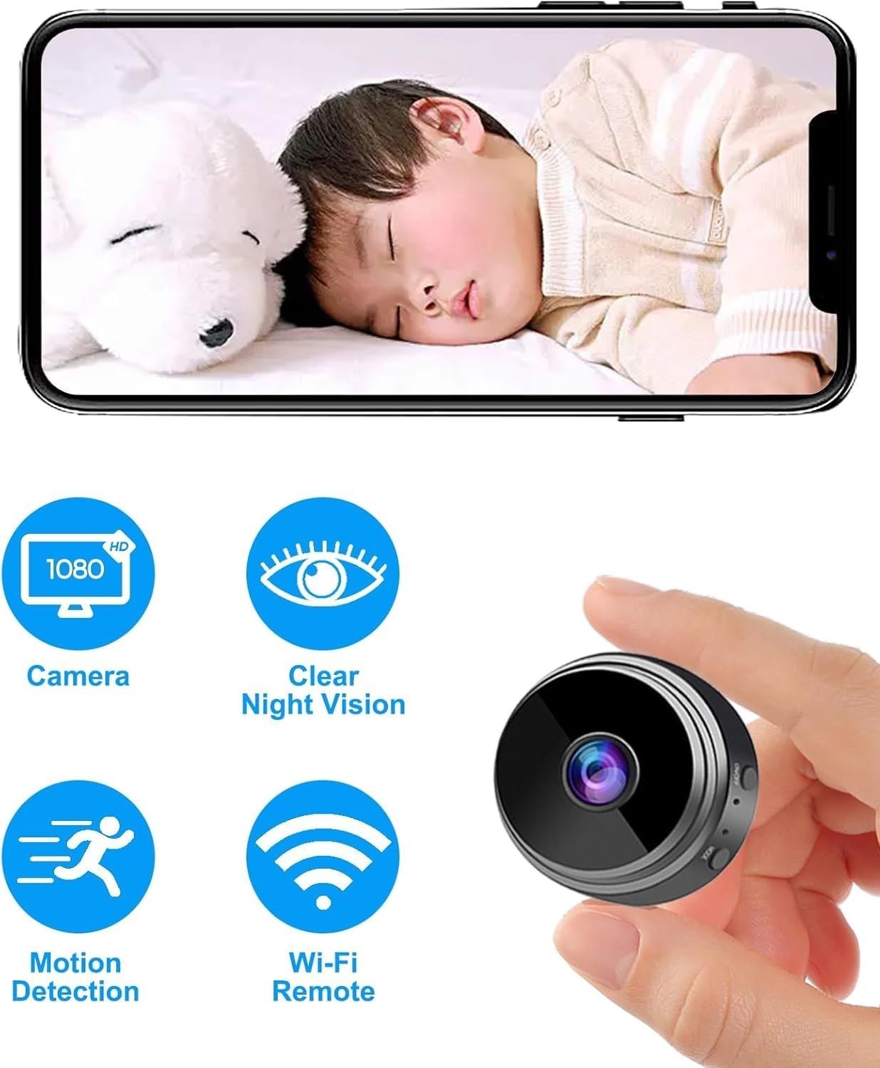 OSHSIZ WIFI SECURITY CAMERA Smart 1080p WiFi Hidden Camera with Motion Detection, Infrared Night Mode Sports and Action Camera-image-45