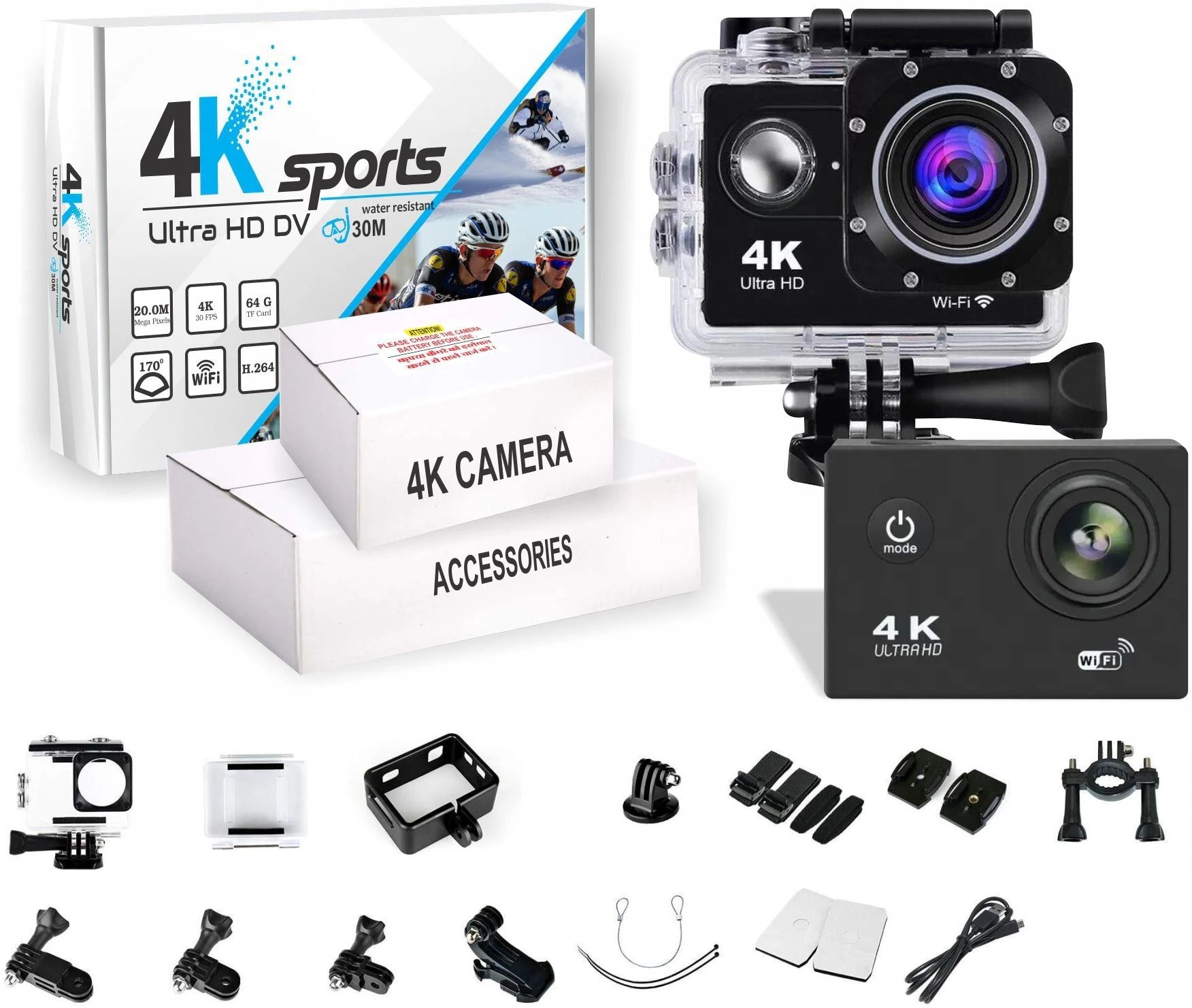 shootpro GoPro Action camera waypro Action Camera 4k20MP Wif 30M Waterproof Action Camera Sports DV Camcorder Sports and Action Camera-image-40