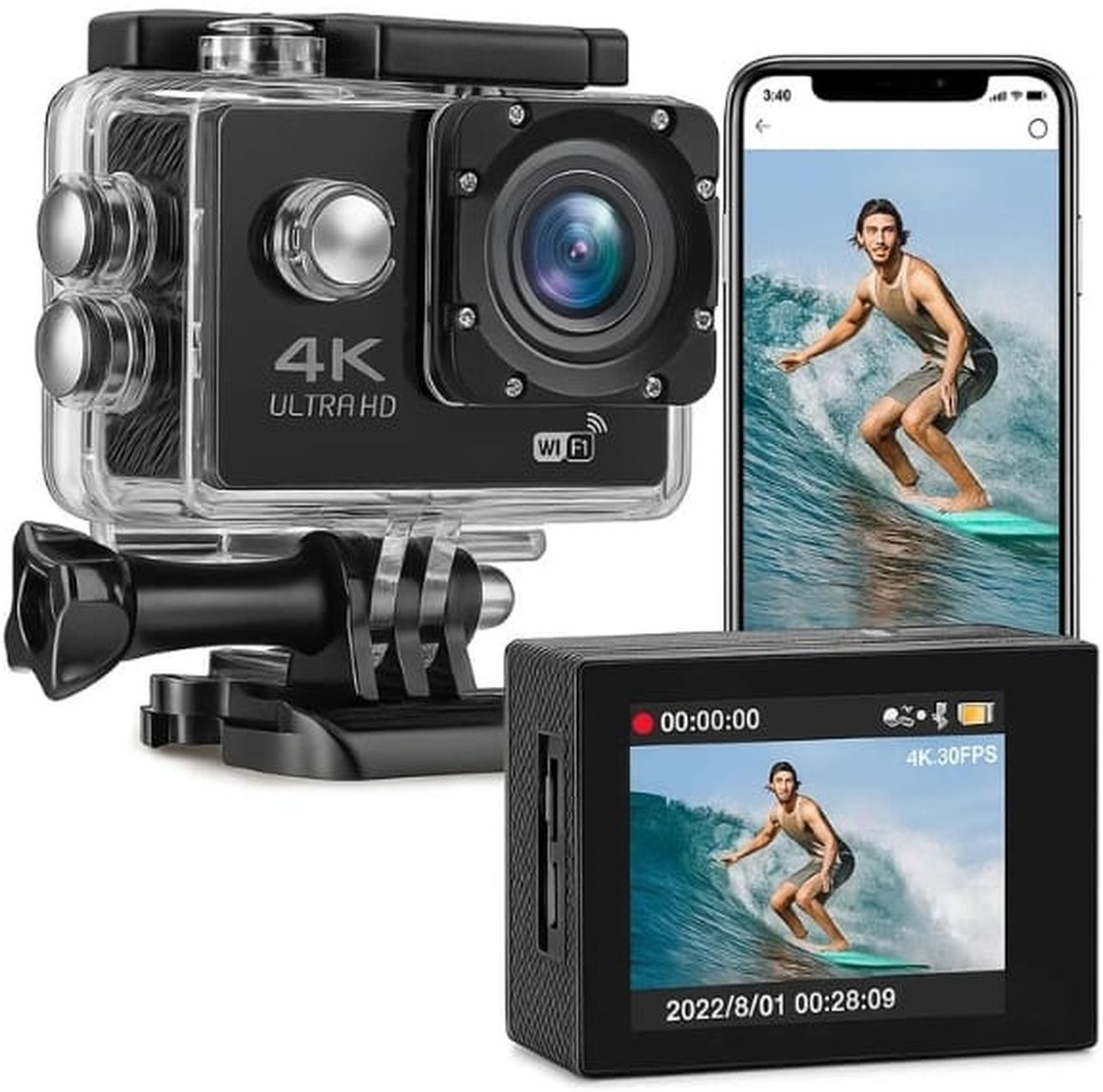 BRESLEI 4K Sports Camera Ultra HD 4K Action Camera 16MP with WiFi | Underwater 98FT | Sports and Action Camera-image-31
