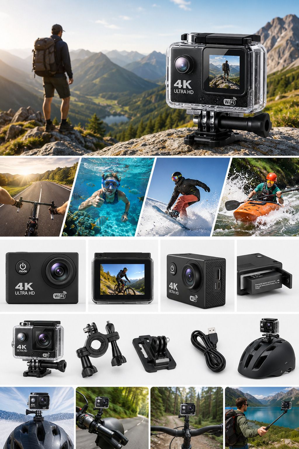 GoproX 4K ACTION Volt Vision 4K Ultra HD WiFi Action Camera Sports and Action Camera-picture-25