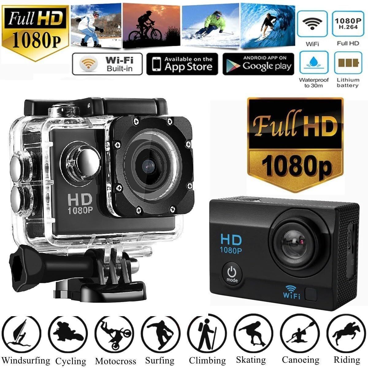 SteadySoul ACTION CAMERA Action Camera 2k12MP Wifi 30M Waterproof Action Camera Sports DV Camcorder Sports and Action Camera-image-46